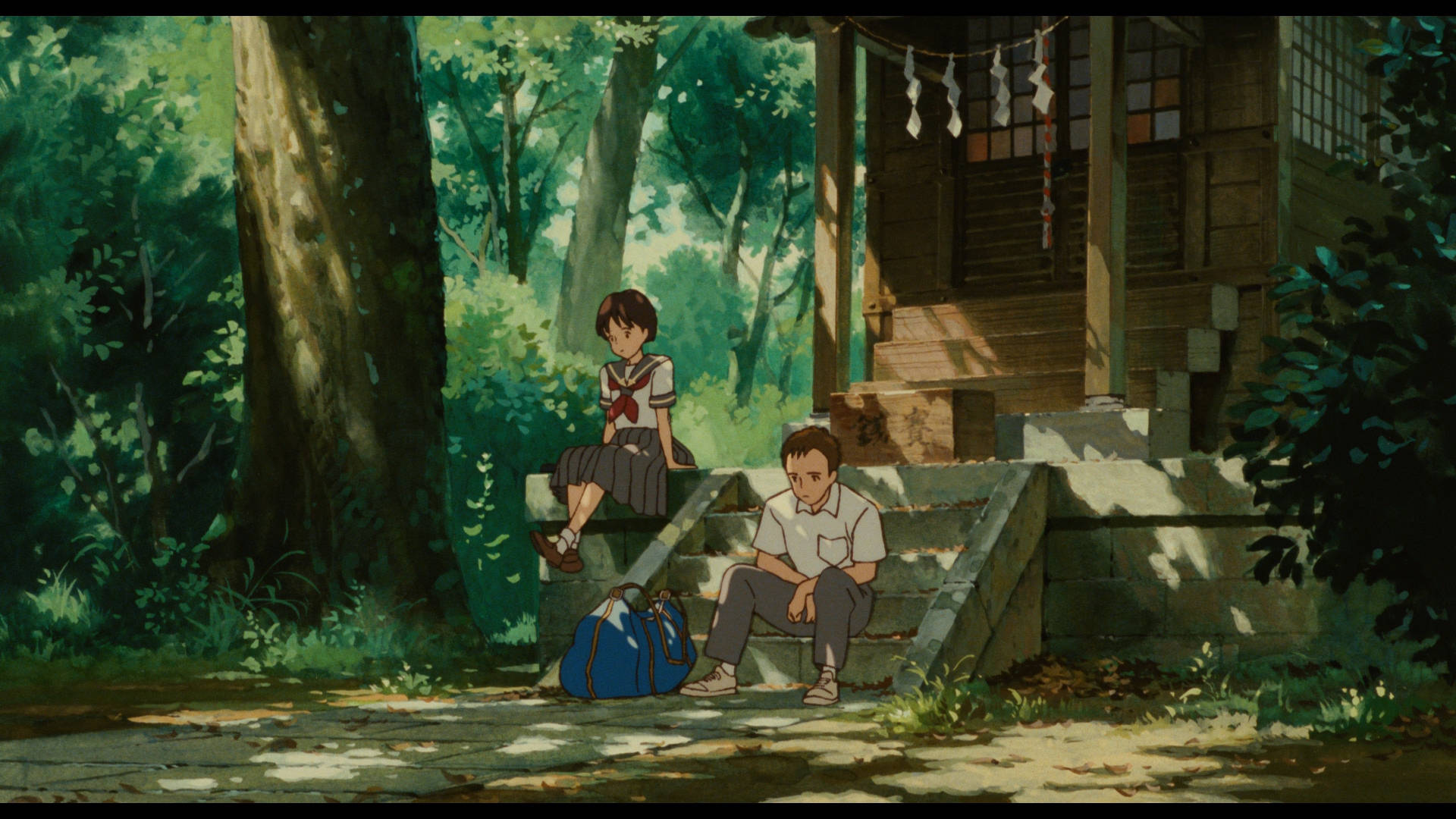 Studio Ghibli Desktop, classmates, stone steps, Full HD Desktop Wallpaper