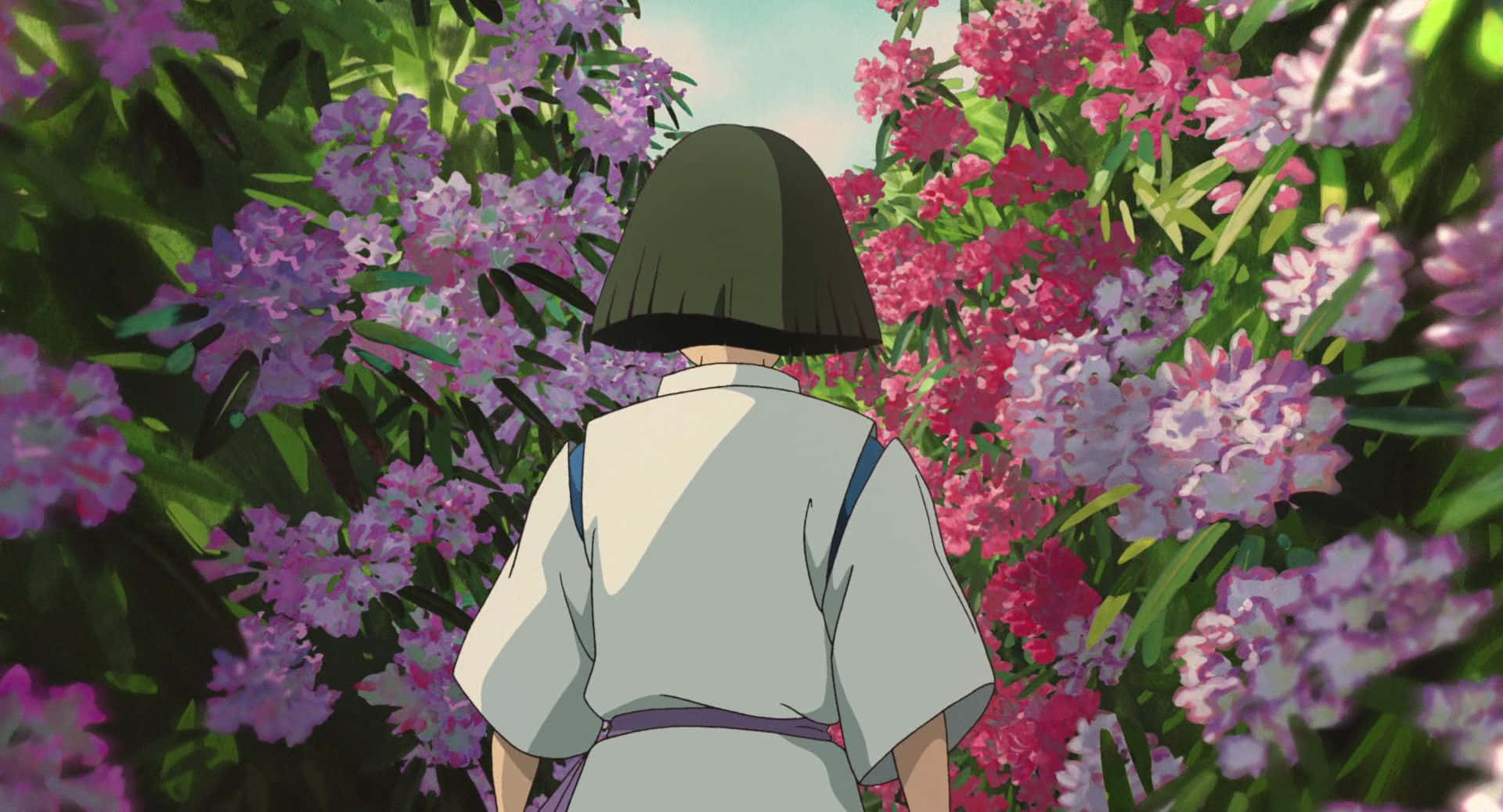 Studio Ghibli Aesthetic, young girl, white shirt, Full HD Desktop Wallpaper