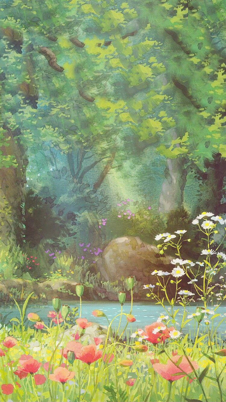 Studio Ghibli, iPhone, sunlight, HD Phone Wallpaper