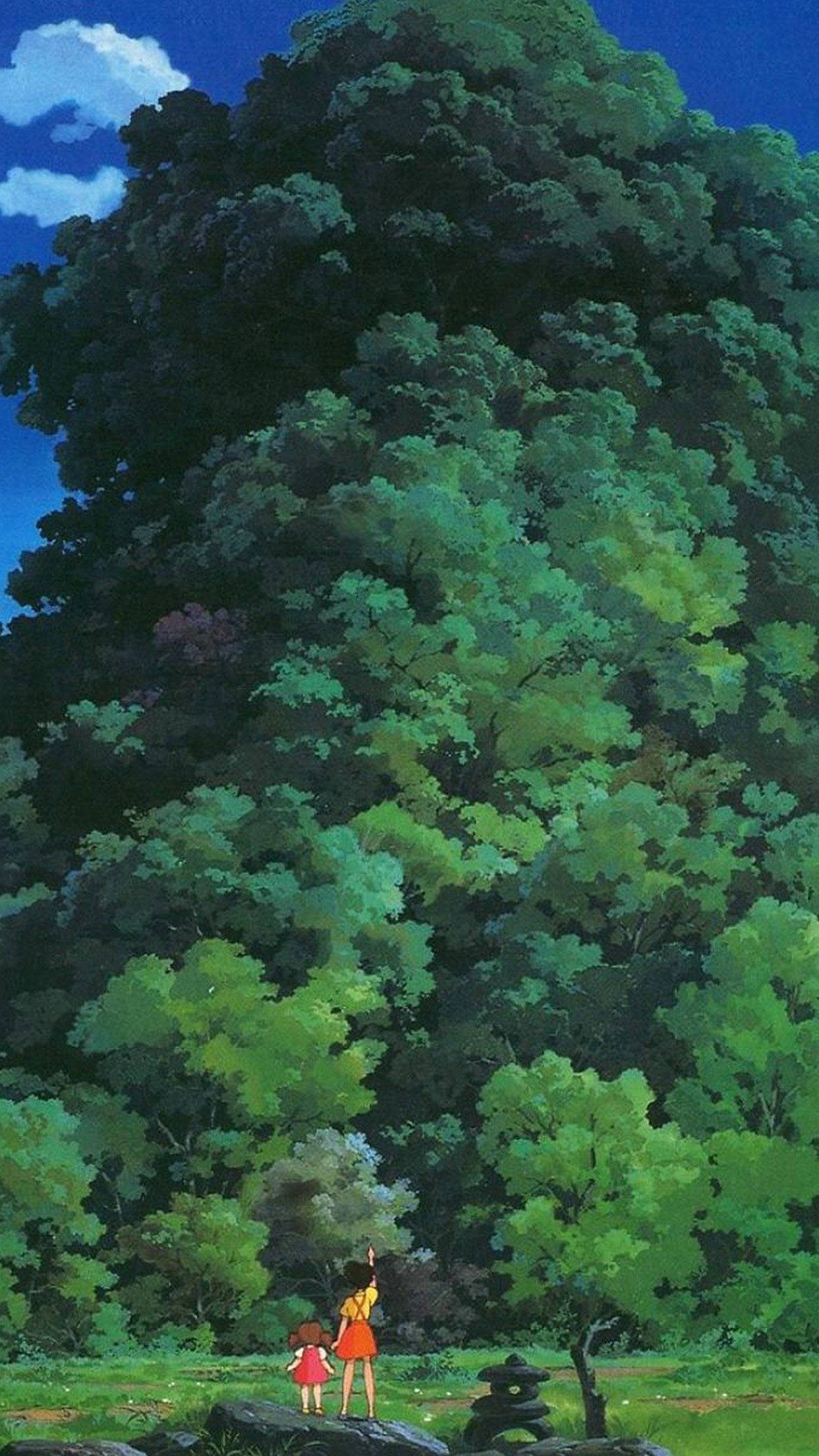 Studio Ghibli, iPhone, red dresses, Full HD Phone Wallpaper