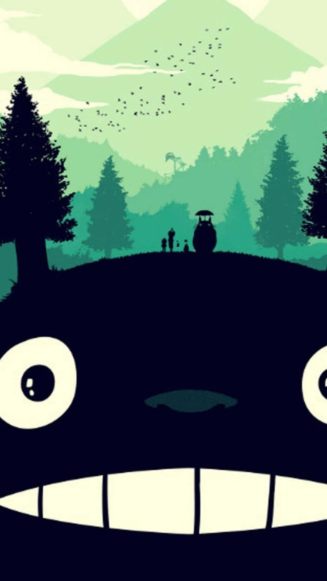 Studio Ghibli, giant friendly monster, big eyes, Full HD Phone Wallpaper