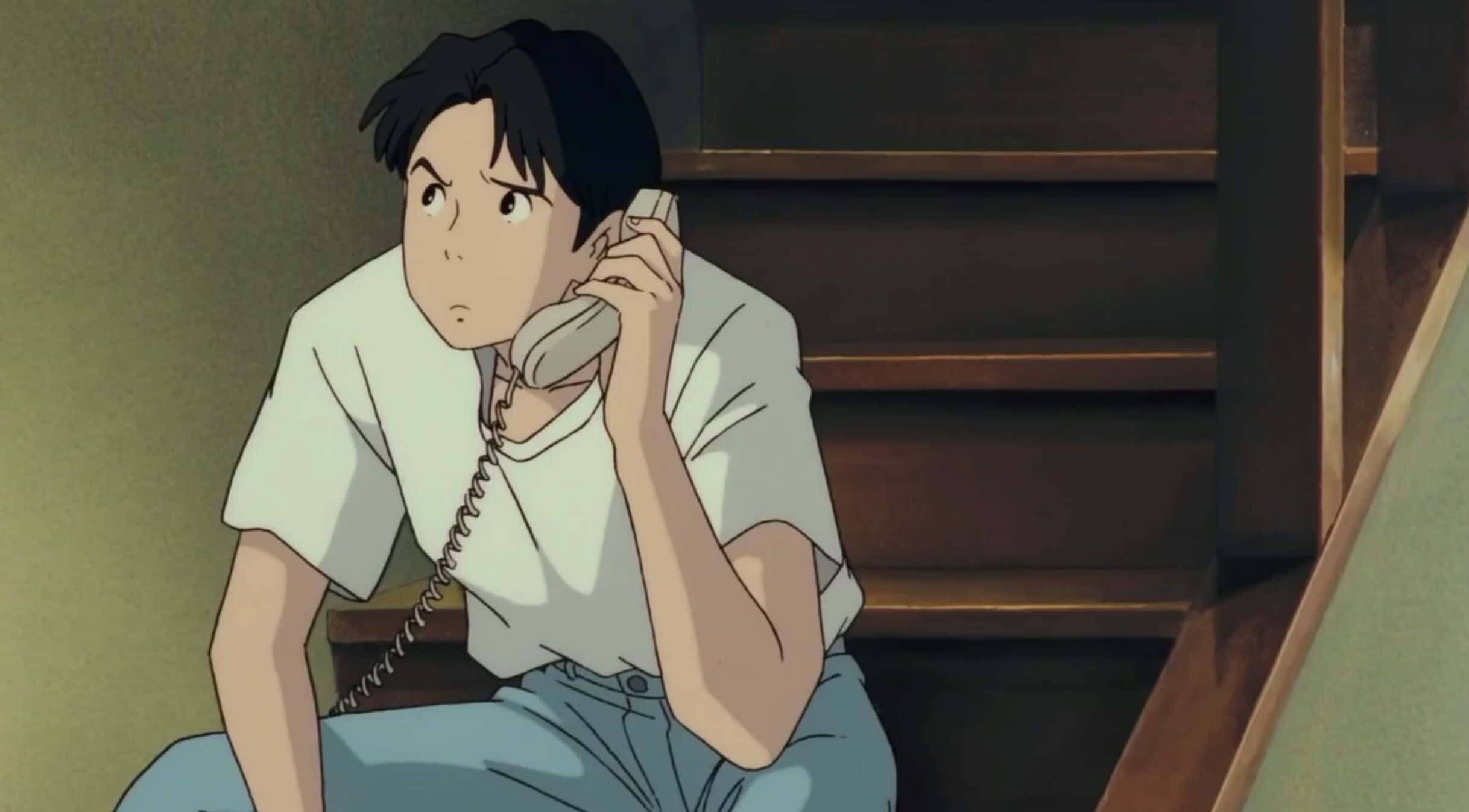 Studio Ghibli, Ocean Waves, wooden stairs, Full HD Desktop Wallpaper