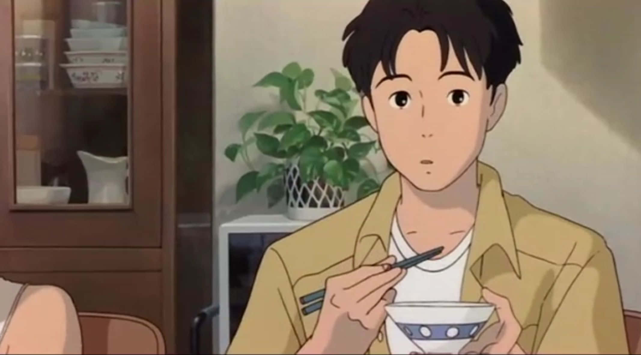 Studio Ghibli, Ocean Waves, yellow shirt, Full HD Desktop Wallpaper