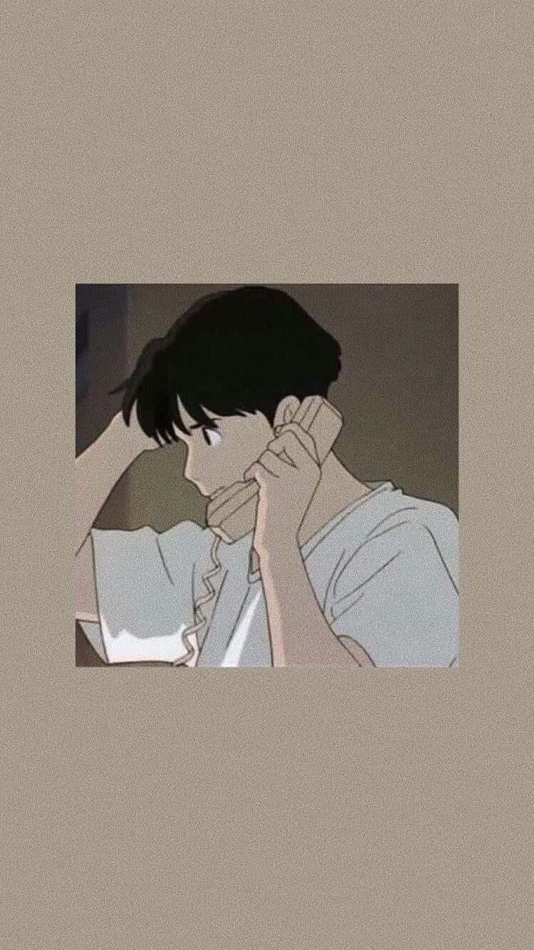 Studio Ghibli Ocean Waves, seaside town, melancholic anime boy, HD Phone Wallpaper
