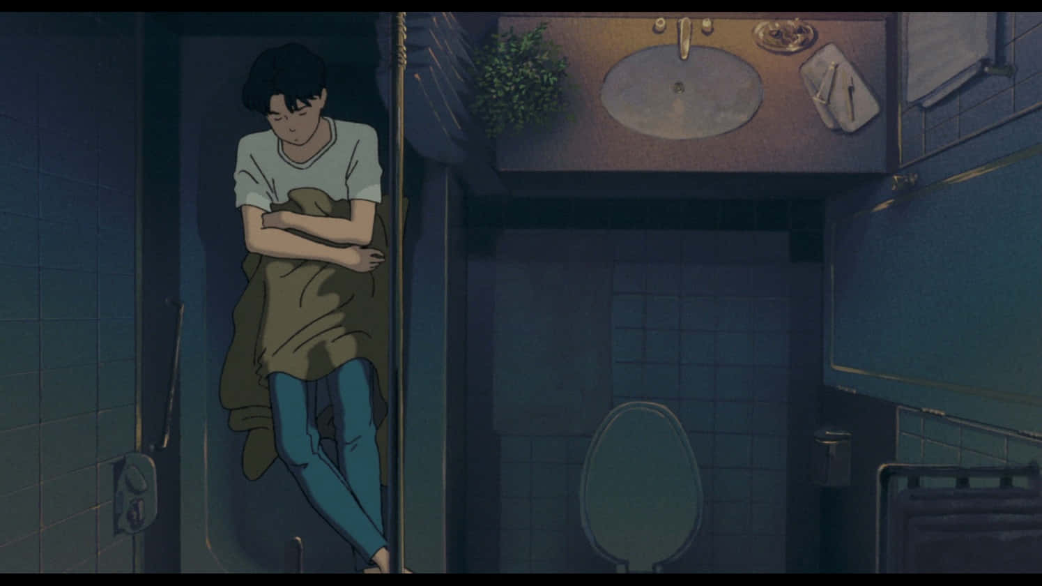 Studio Ghibli, Ocean Waves, bathroom, HD Desktop Wallpaper