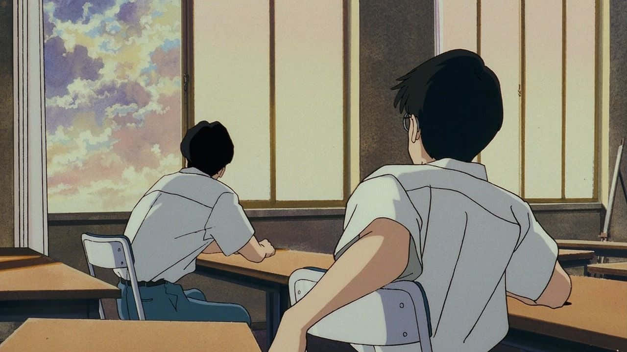 Studio Ghibli, Ocean Waves, school uniforms, HD Desktop Wallpaper