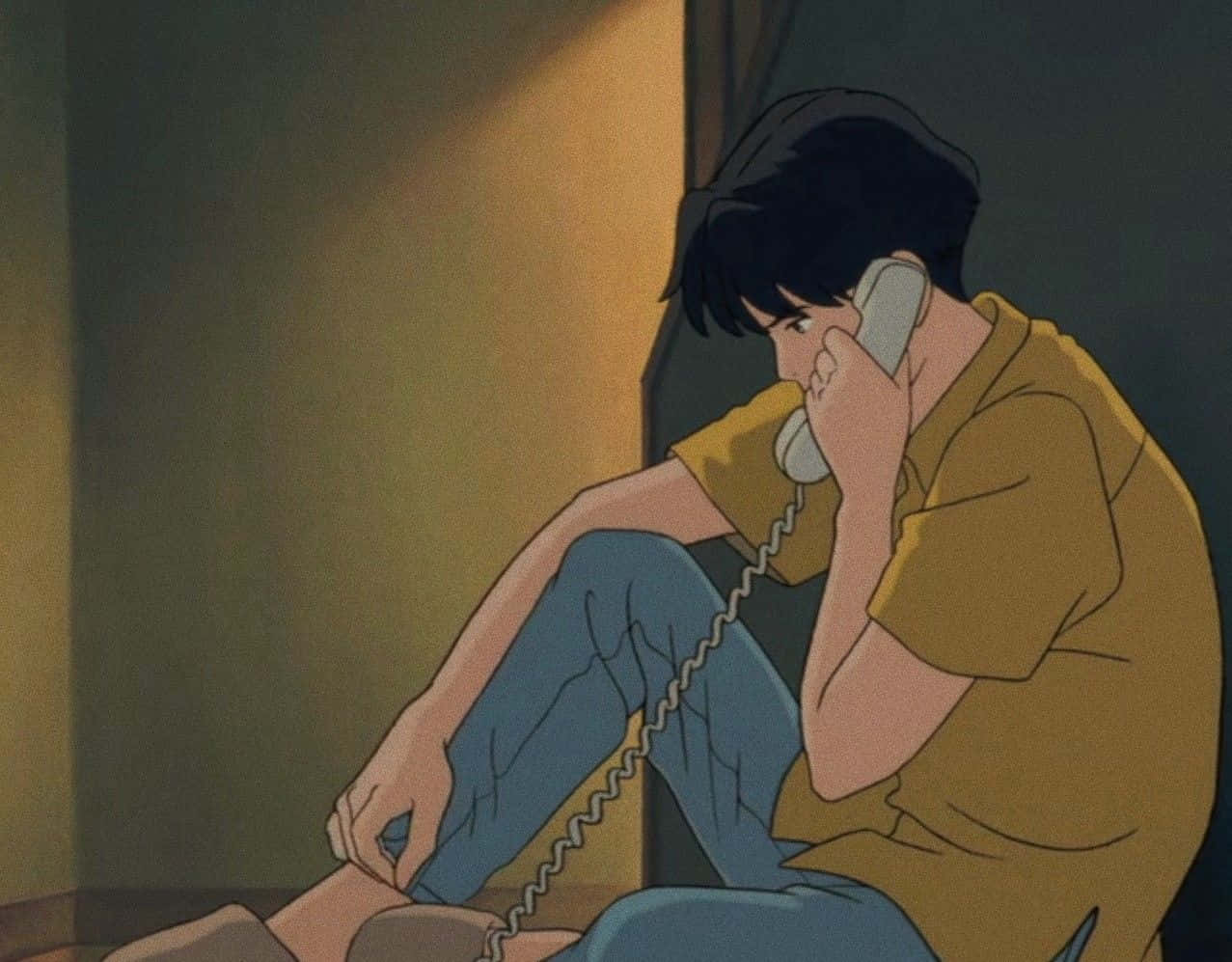 Studio Ghibli, Ocean Waves, young man, SD Desktop Wallpaper