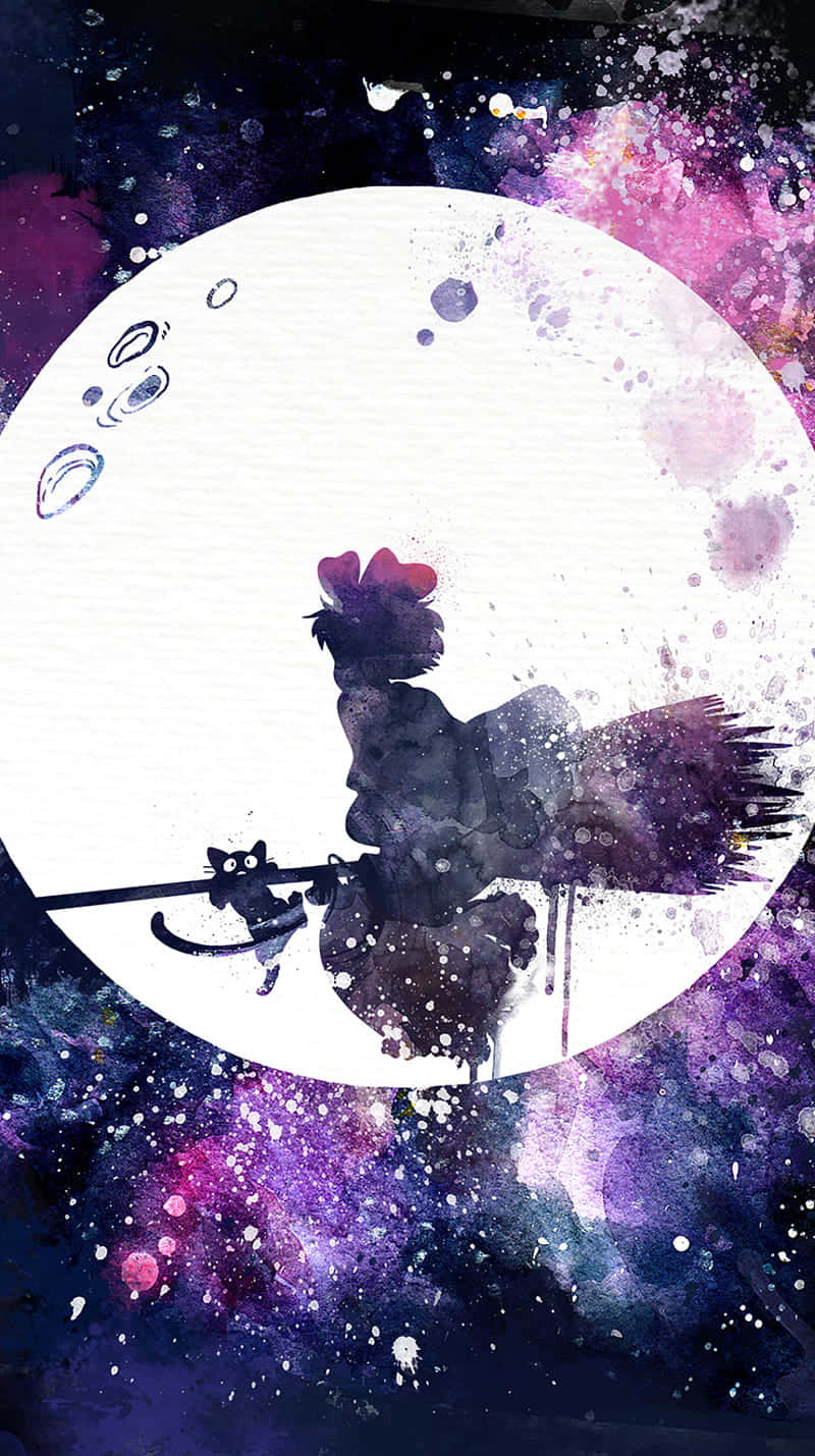 Studio Ghibli, watercolor, witch, HD Phone Wallpaper