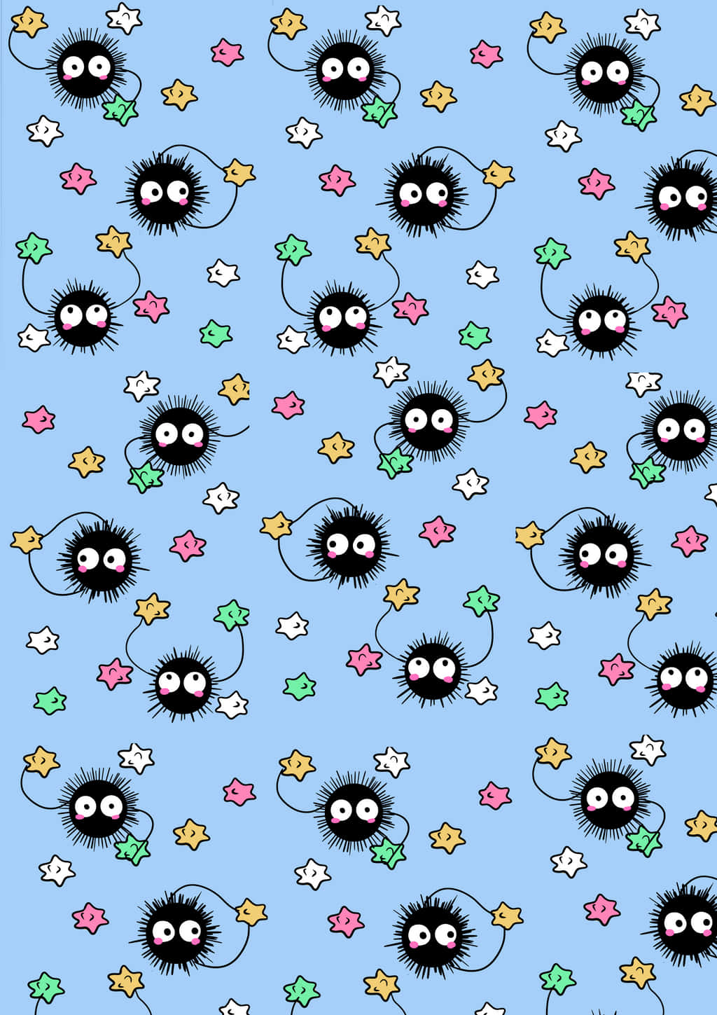 Studio Ghibli Phone, black and white pattern, owls, HD Phone Wallpaper
