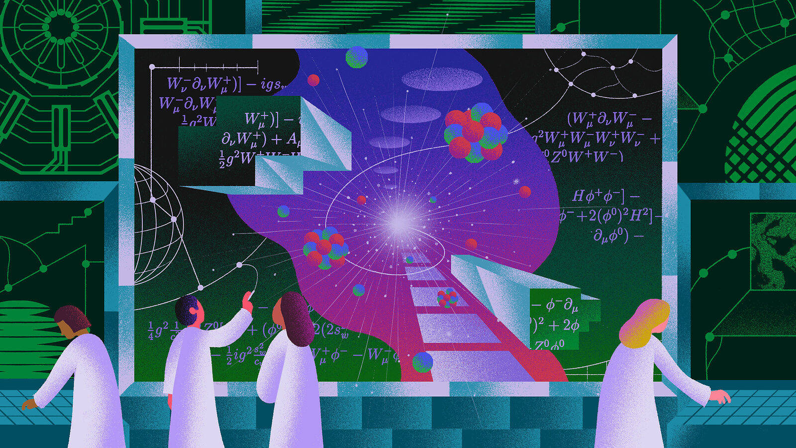theoretical physics, scientists, white lab coats, HD Desktop Wallpaper