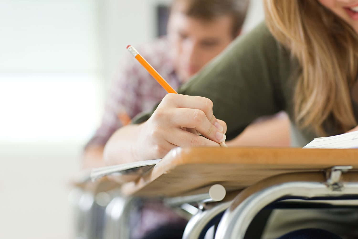 Studious, exam, orange pencil, HD Desktop Wallpaper