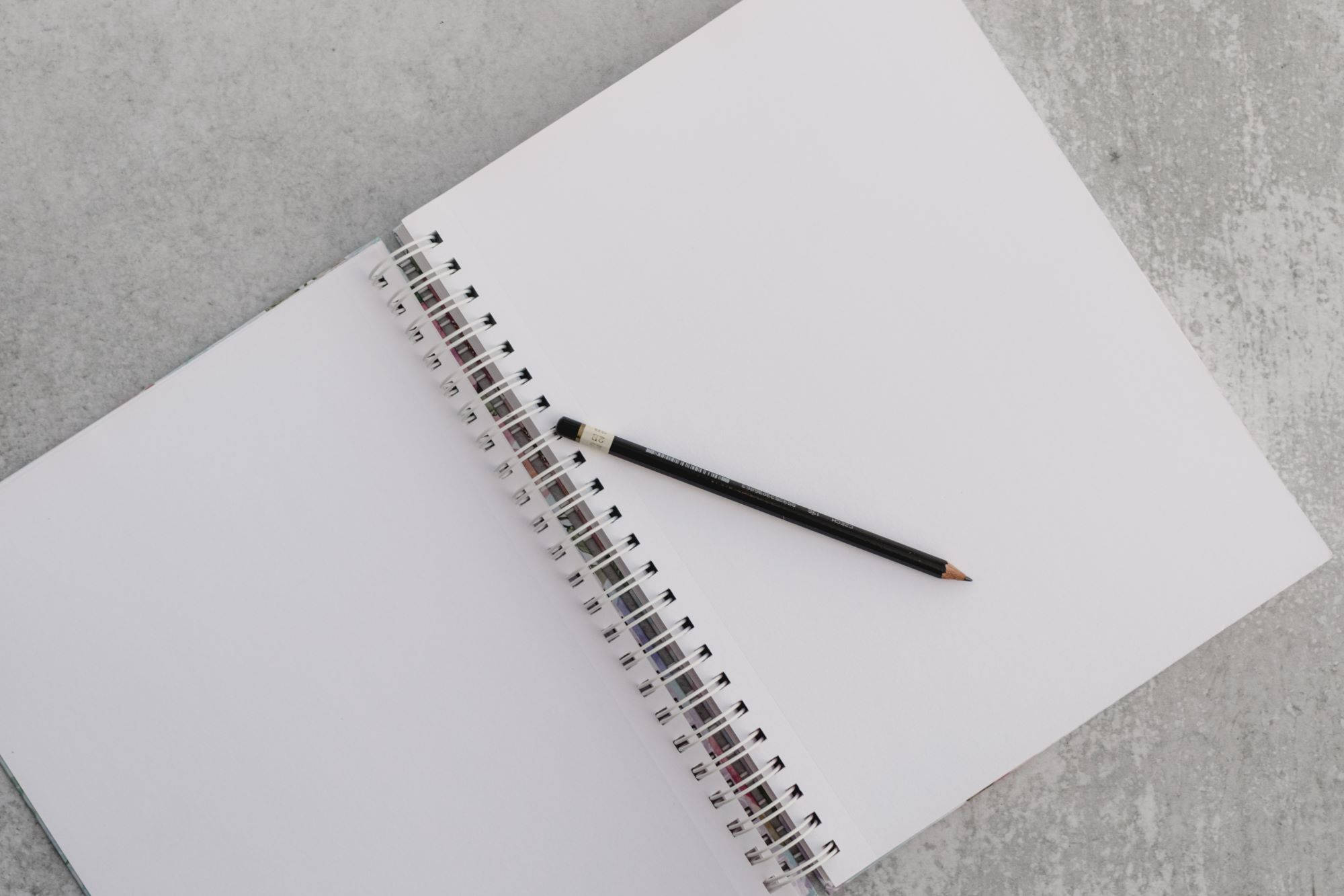 Bank Page Student Notebook, black pencil, open blank spiral notebook, Full HD Desktop Wallpaper