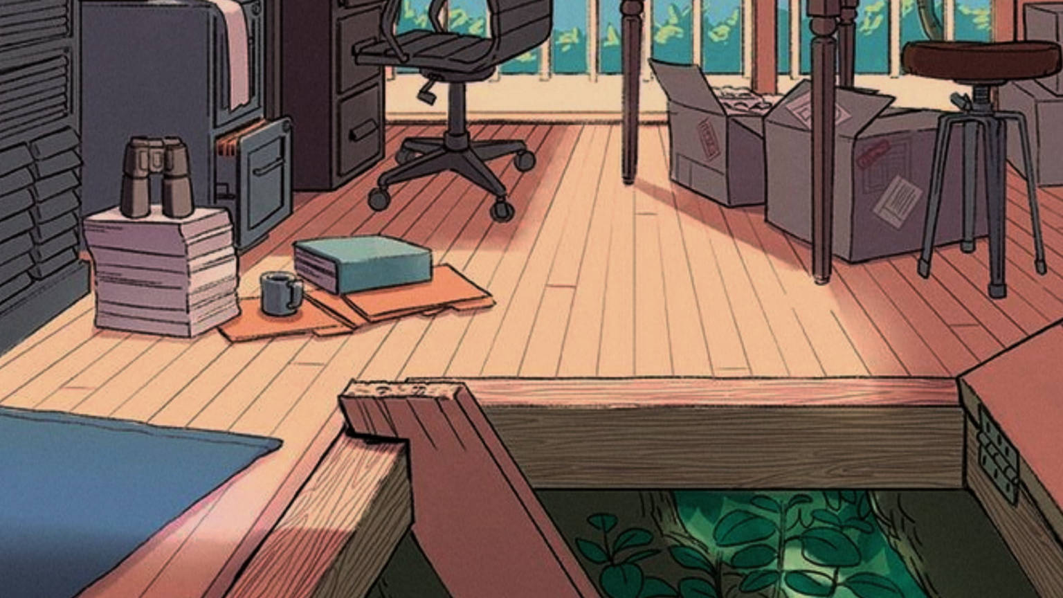 Study Aesthetic, tree house, attic room, HD Desktop Wallpaper