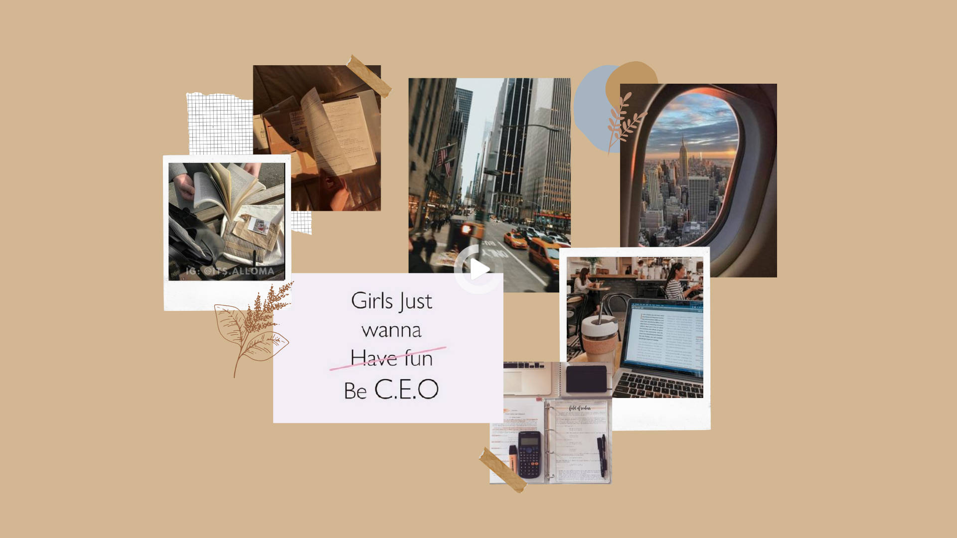 brown ceo study aesthetic background, coffee shop, laptop, Full HD Desktop Wallpaper