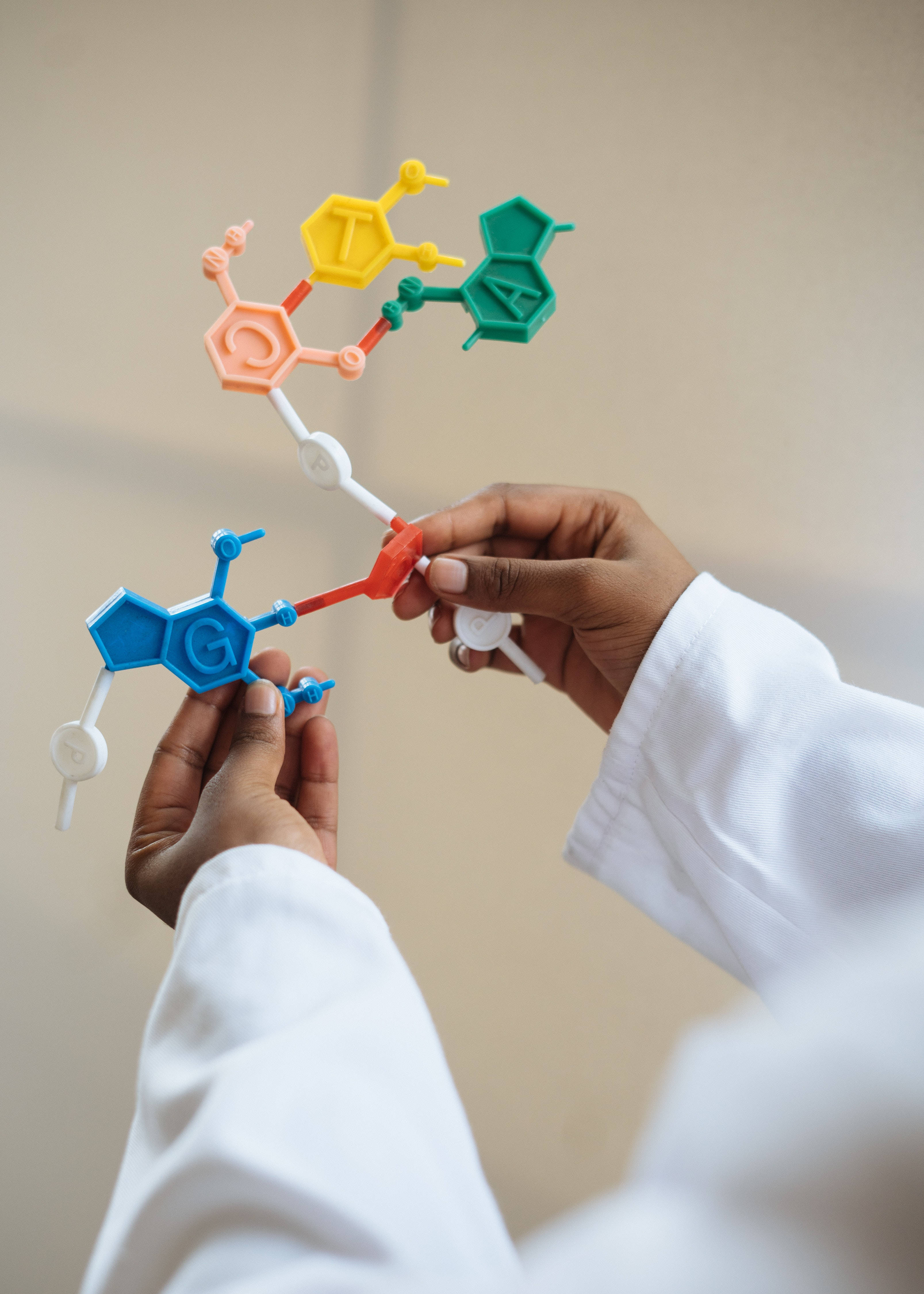 study motivation, molecules, white lab coat, 4K Phone Wallpaper