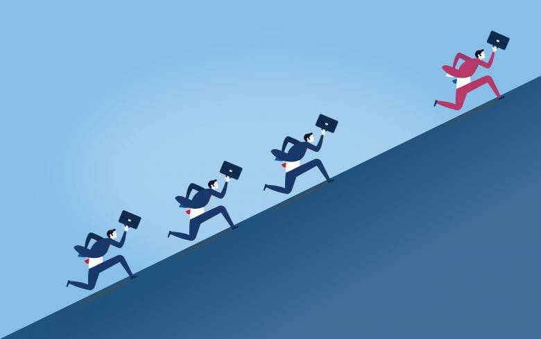 Motivation Racing To The Top, blue hill, suits, SD Desktop Wallpaper