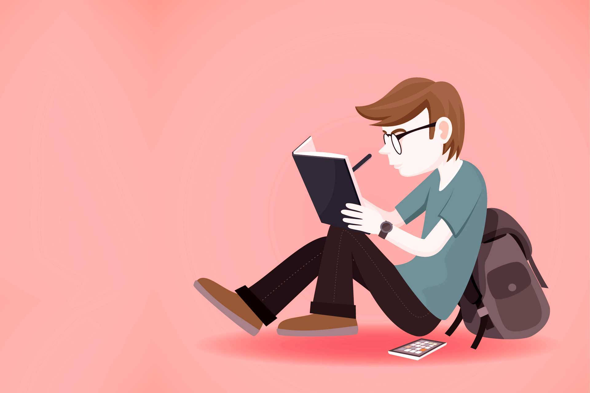 Study, glasses, book, Full HD Desktop Wallpaper