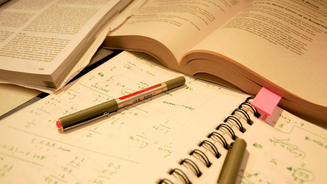 study, yellowish lighting, study desk, HD Desktop Wallpaper