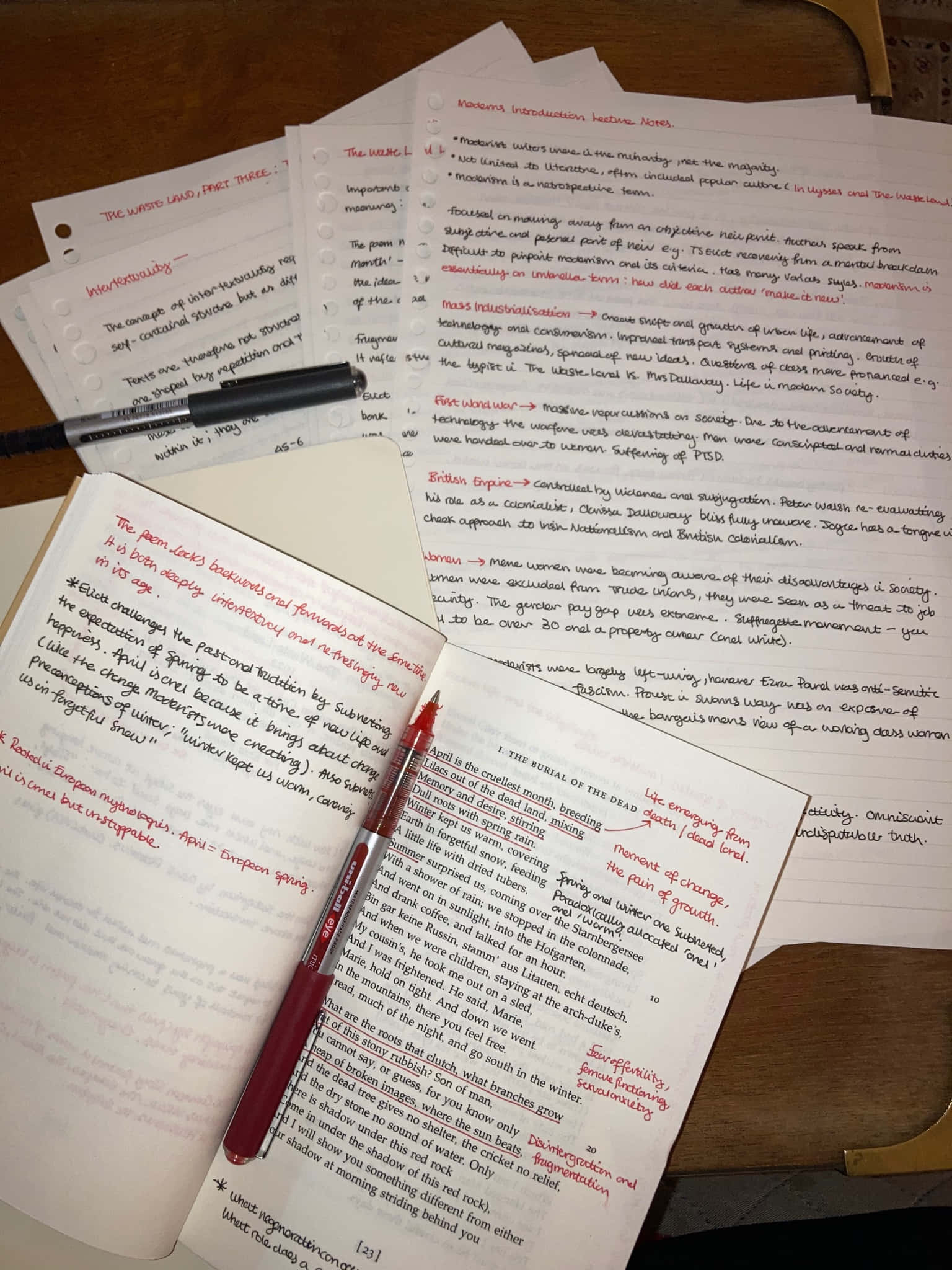 red ink, open books, loose papers, Full HD Phone Wallpaper