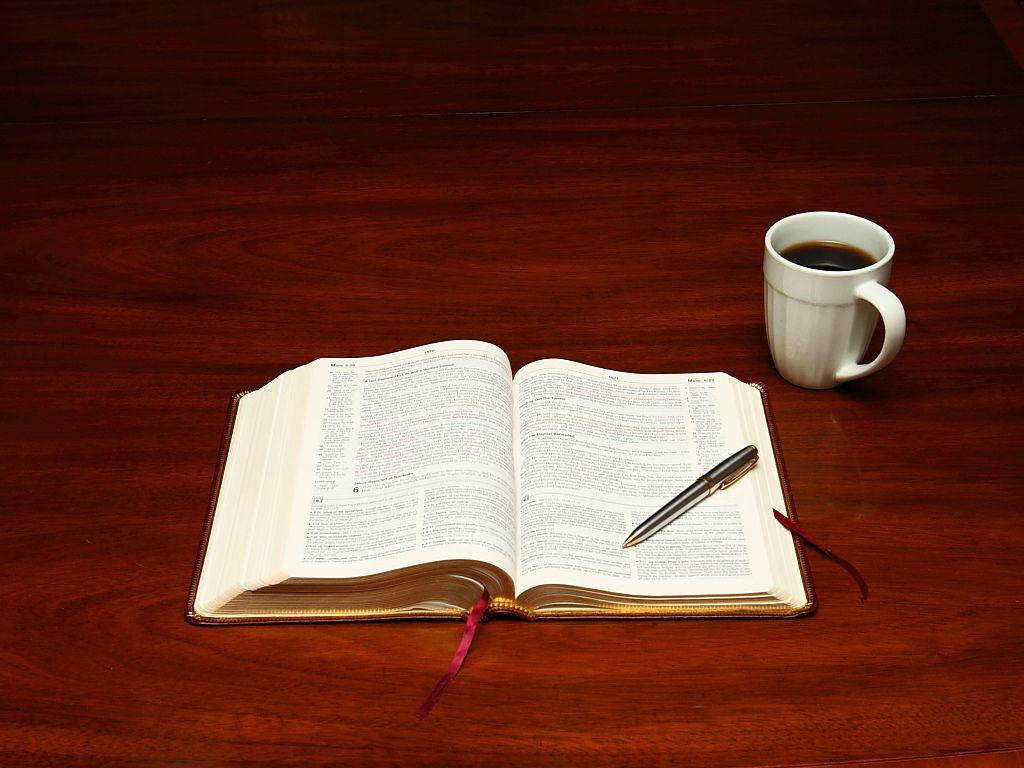 open book, pen, coffee cup, SD Desktop Wallpaper