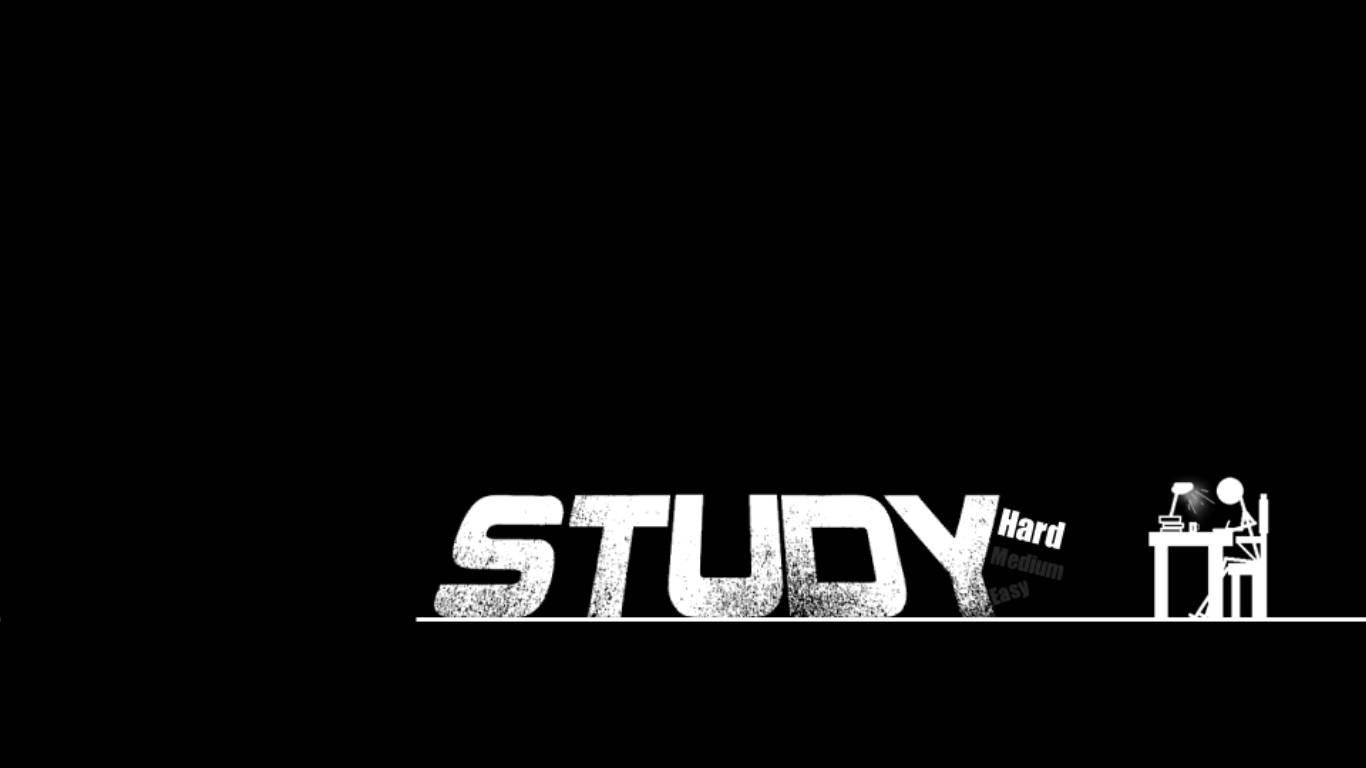 STUDY, black background, minimalist stick figure, HD Desktop Wallpaper