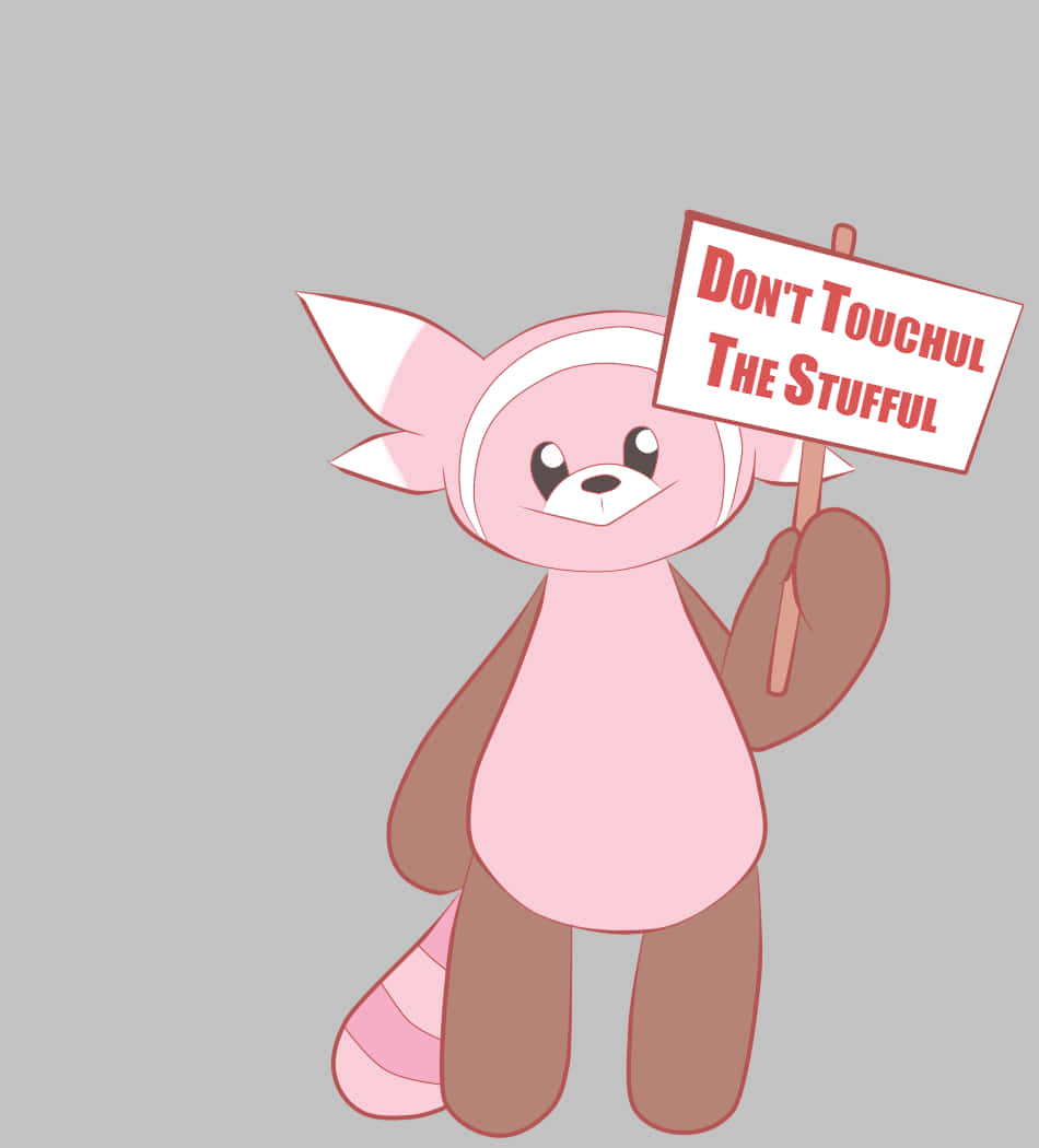 Stufful, pink cartoon fox, Don't Touchul The Stufful, SD Phone Wallpaper