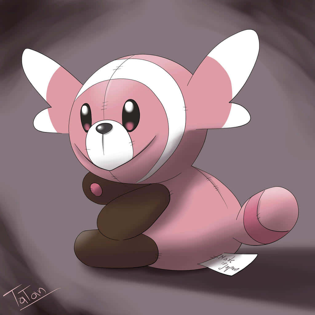 Stufful, pink plush toy, white ears, SD Desktop Wallpaper