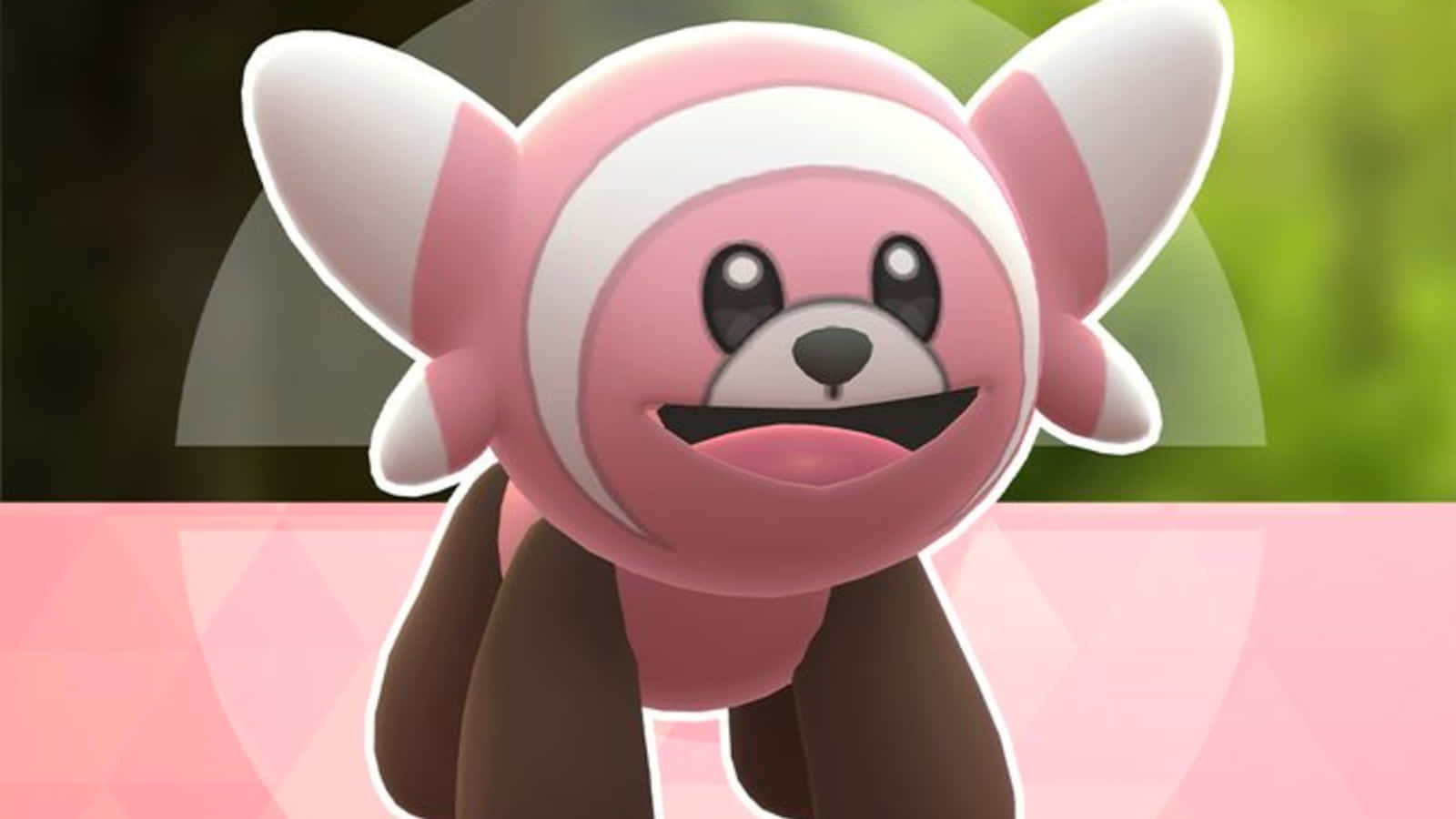 Stufful, pink and white, big eyes, HD Desktop Wallpaper