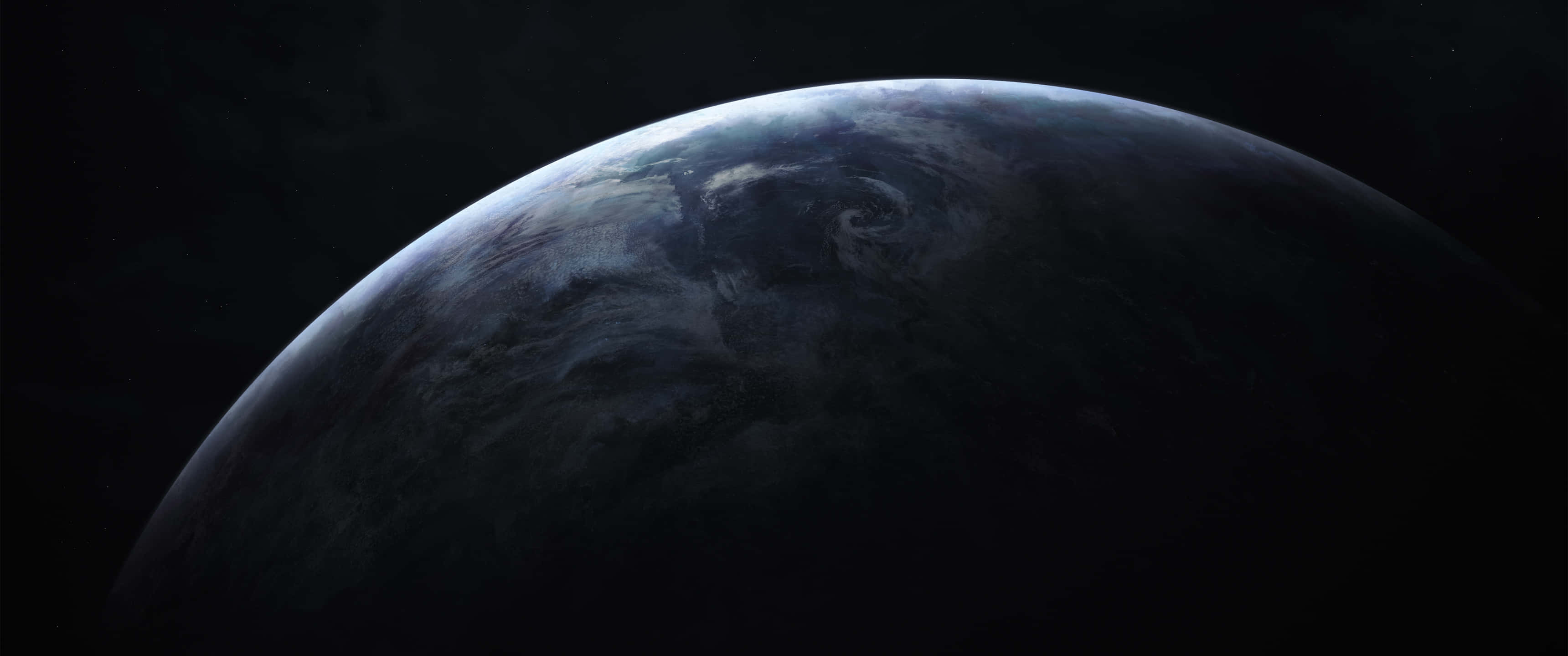 planet earth, swirling clouds, blackness of space, 2K Desktop Wallpaper