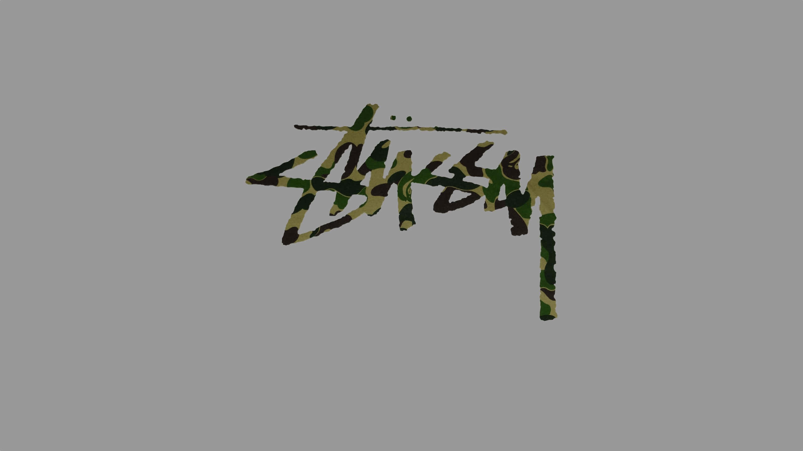 Stussy, camouflage pattern, logo, 2K Desktop Wallpaper
