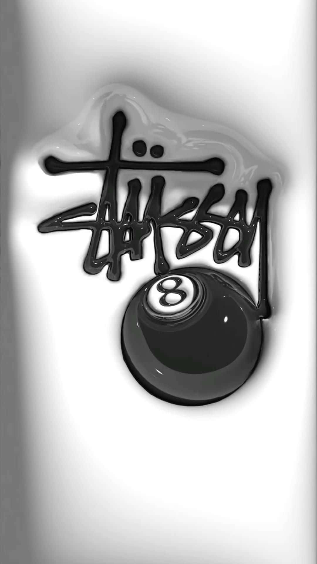 Stussy logo, eight ball, glossy black, Full HD Phone Wallpaper