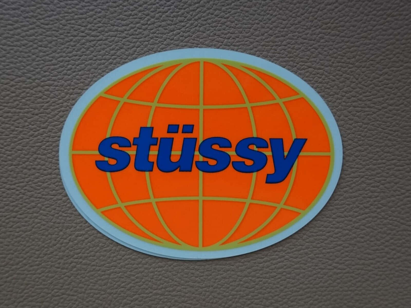 Stussy, orange oval, globe design, HD Desktop Wallpaper