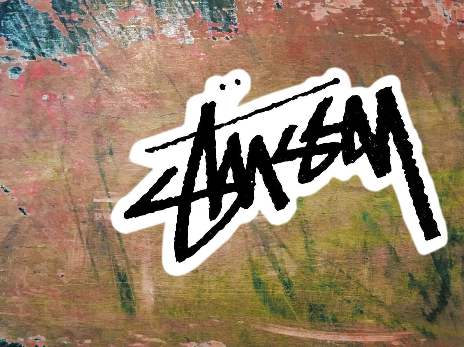 Stussy, black Stussy logo, white border, HD Desktop Wallpaper