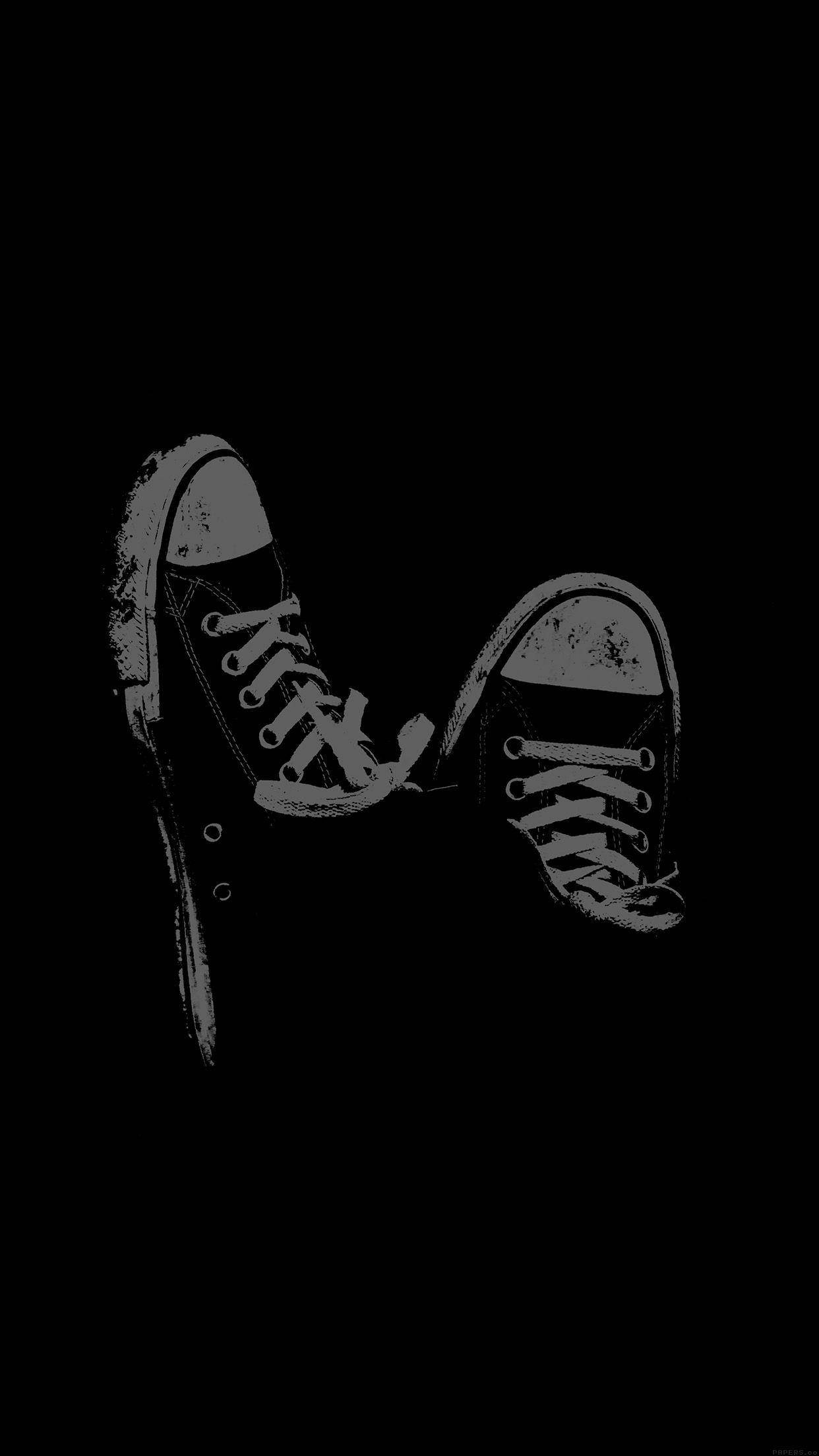 Stylish Black Two Sneakers, gray sneakers, laces, Full HD Phone Wallpaper