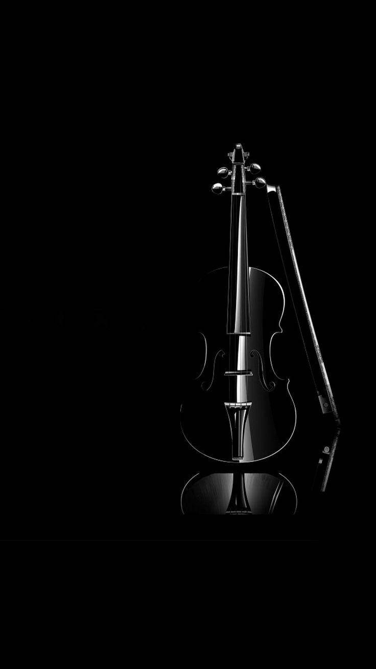 Stylish Black Violin, black, white, HD Phone Wallpaper