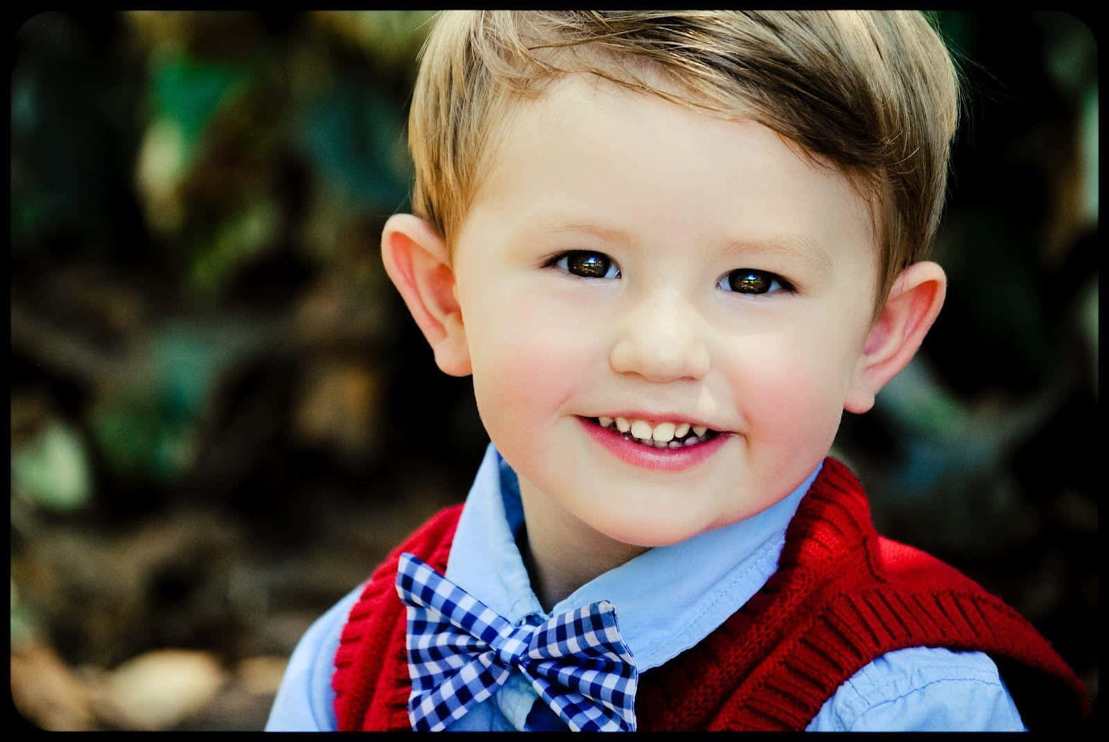 smiling stylish boy, blonde hair, red vest, HD Desktop Wallpaper