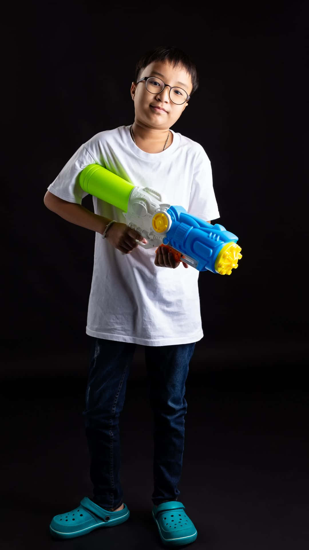 Stylish Boy, water gun, glasses, Full HD Phone Wallpaper