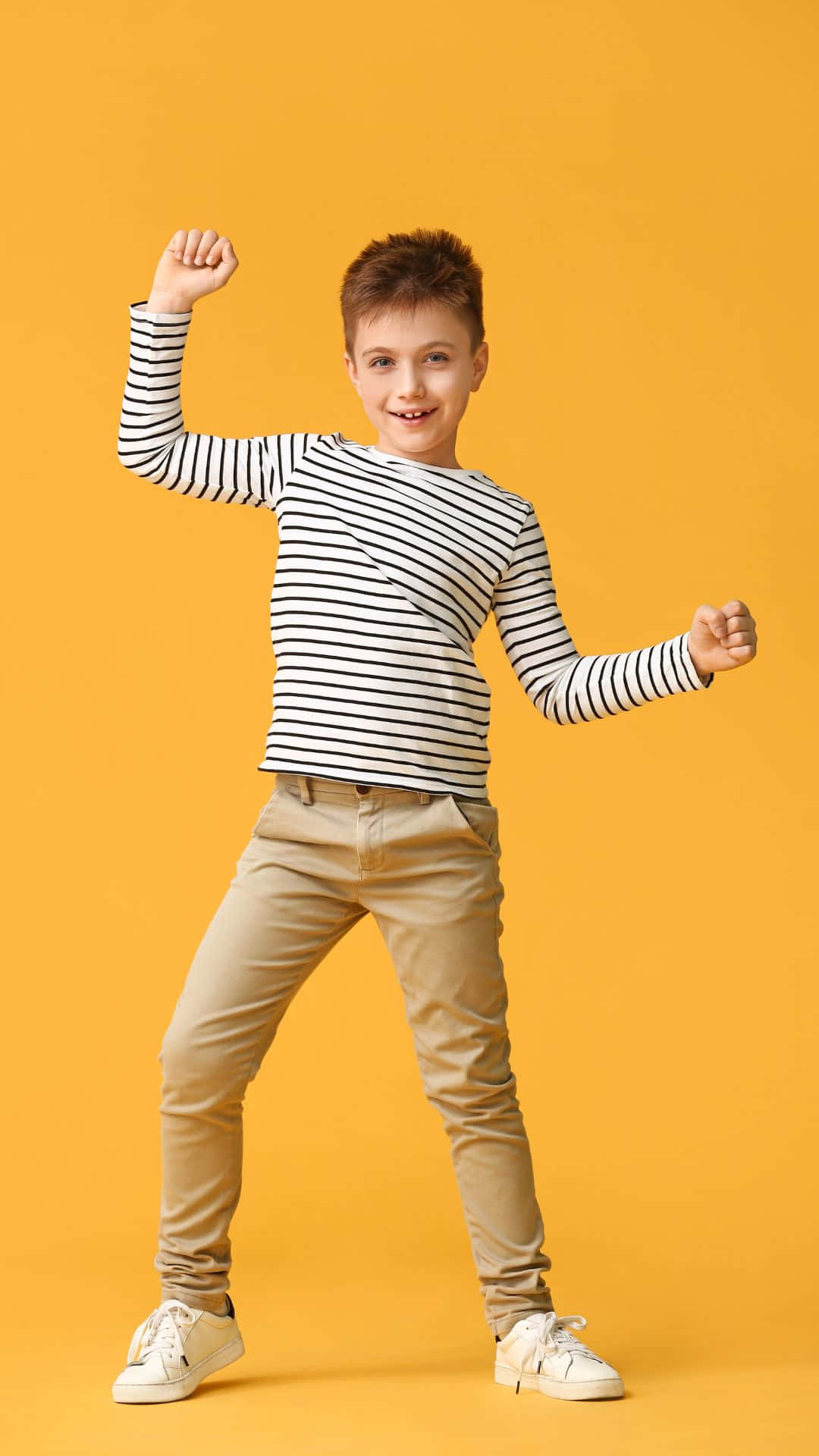 Stylish Boy, striped shirt, beige pants, Full HD Phone Wallpaper