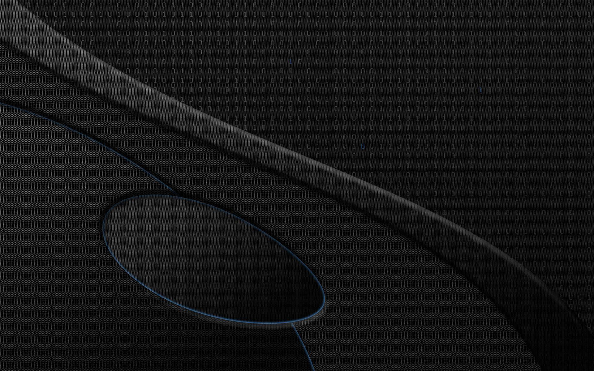 black, glowing blue lines, binary code, Full HD Desktop Wallpaper