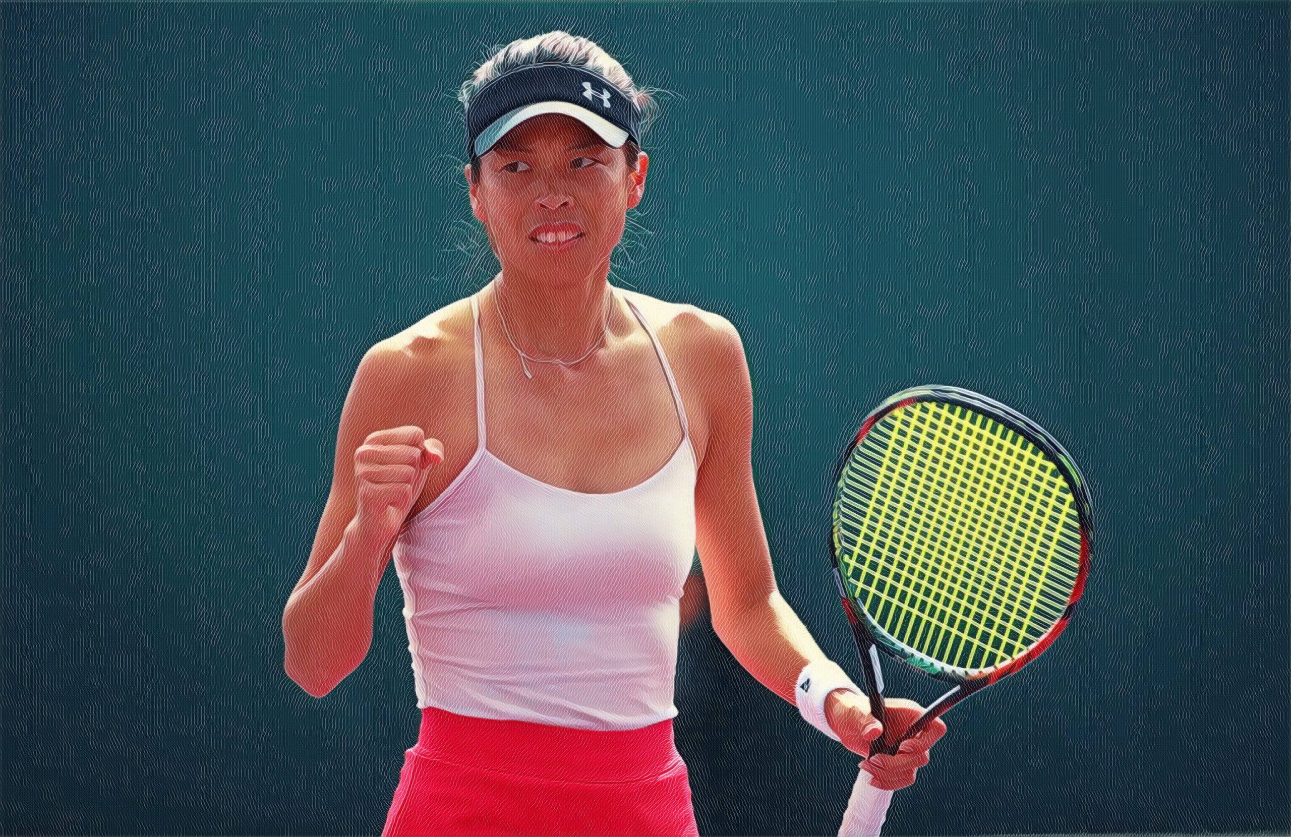 Su-Wei Hsieh, clenched fist, white top, 2K Desktop Wallpaper