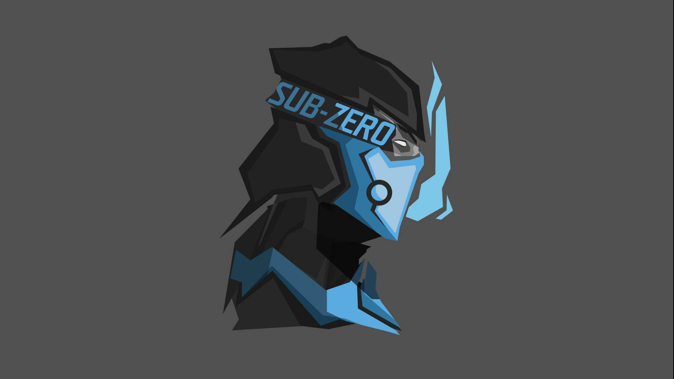 Sub-Zero, blue, black, 2K Desktop Wallpaper