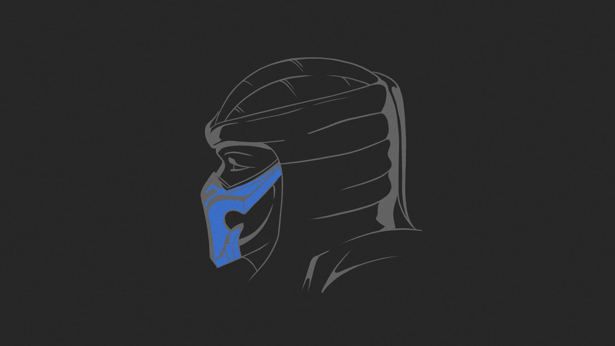 Sub-Zero, blue faceplate, dark gray background, 2K Desktop Wallpaper