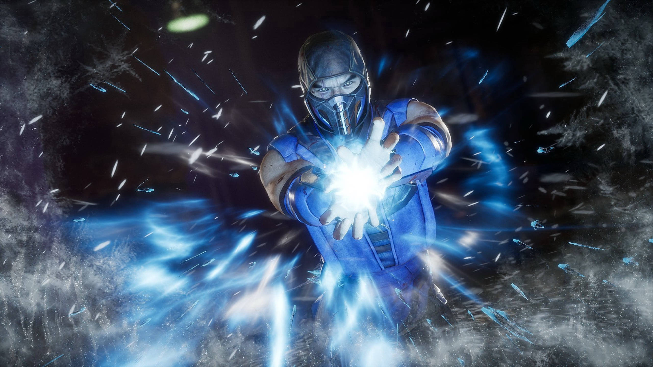 Sub-Zero, blue armor, glowing blue energy, 2K Desktop Wallpaper