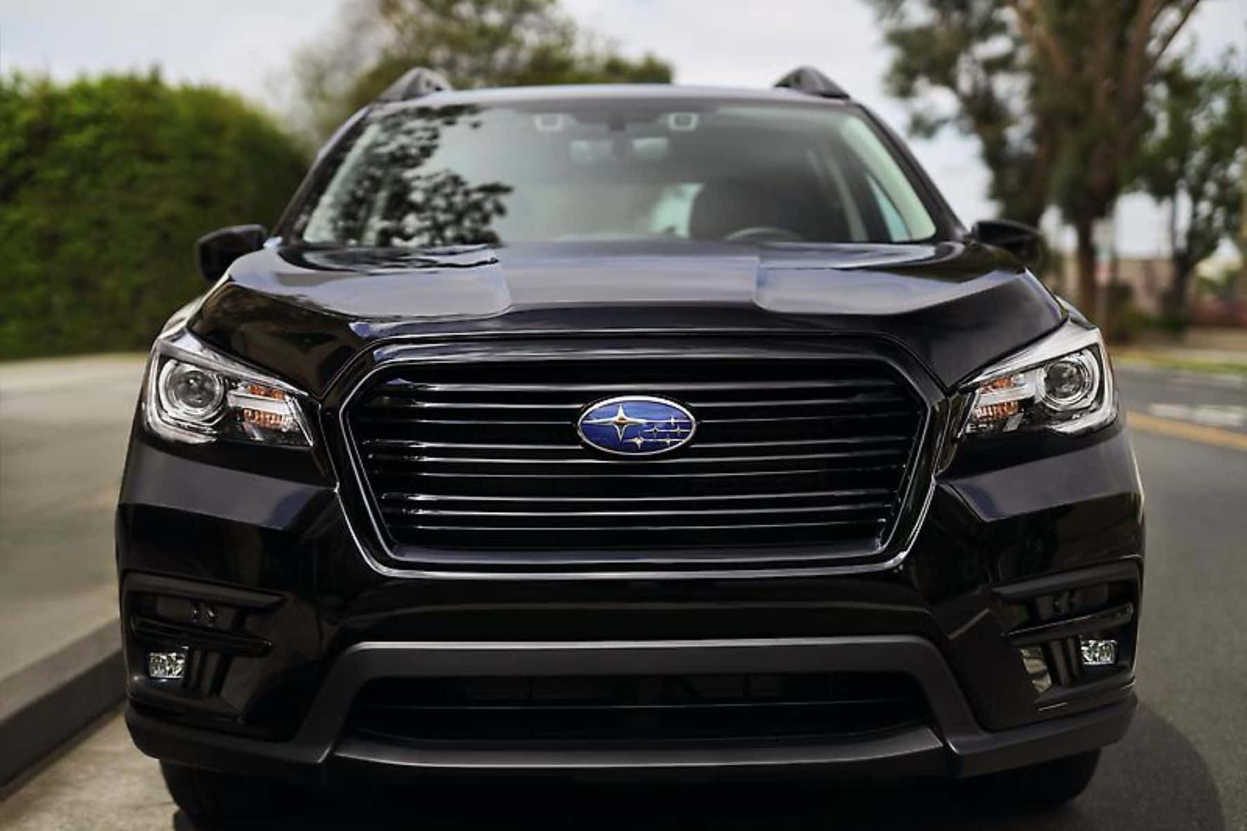 Subaru Ascent, black, suburban street, HD Desktop Wallpaper