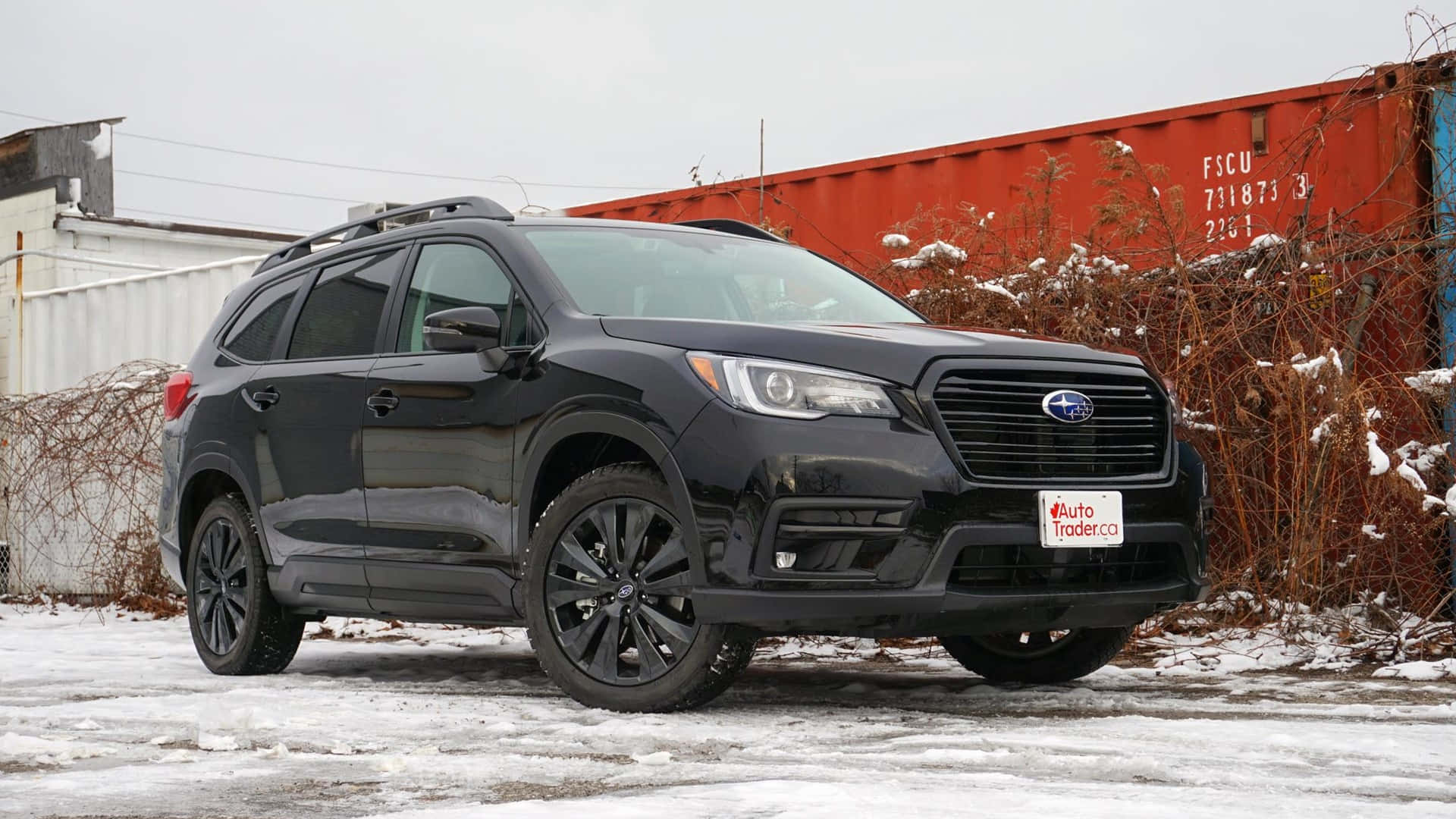 Subaru Ascent, black, snowy ground, Full HD Desktop Wallpaper