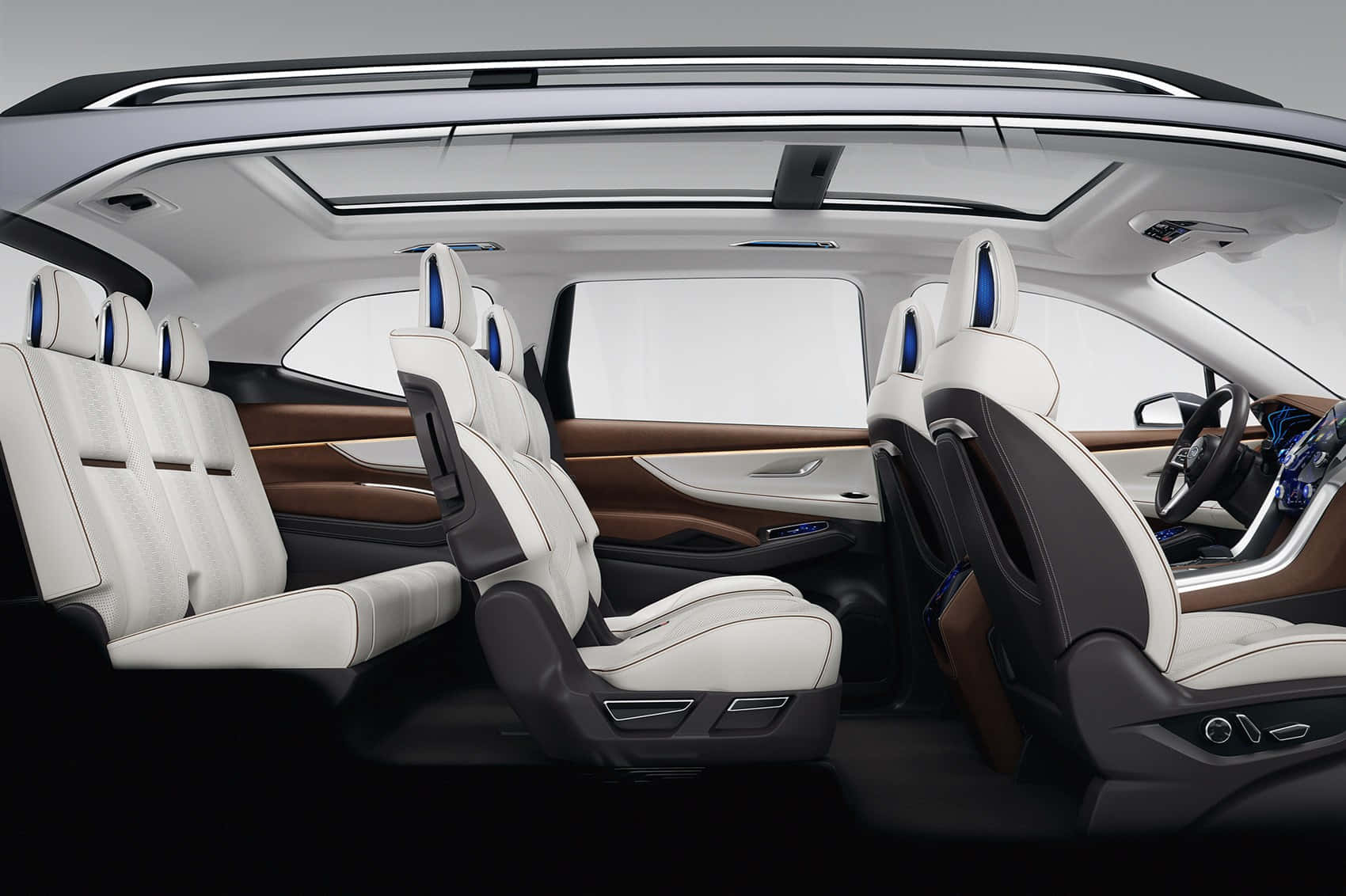 Subaru Ascent, white leather seats, brown wood trim, HD Desktop Wallpaper