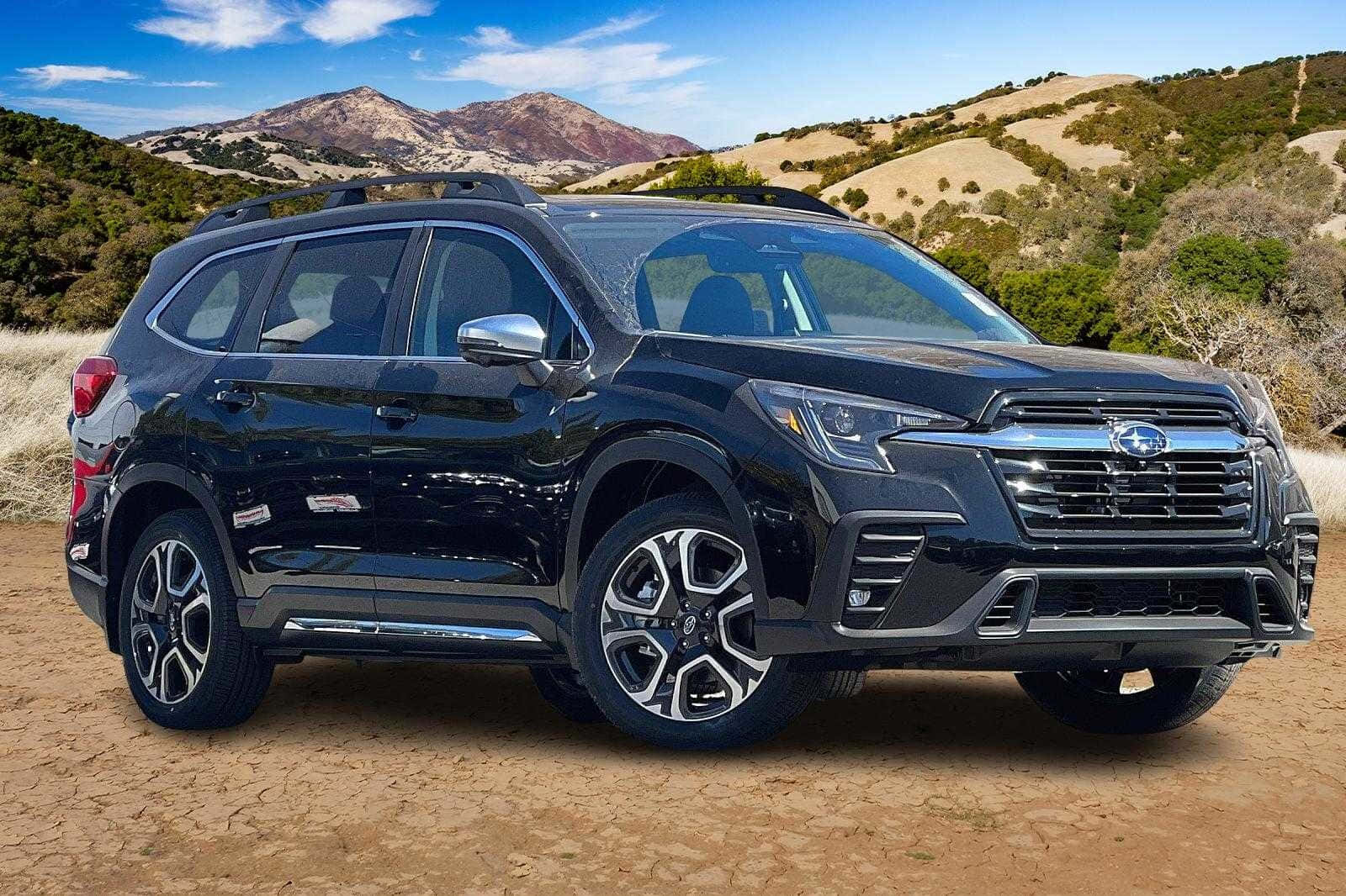 Subaru Ascent, black, cracked earth, HD Desktop Wallpaper
