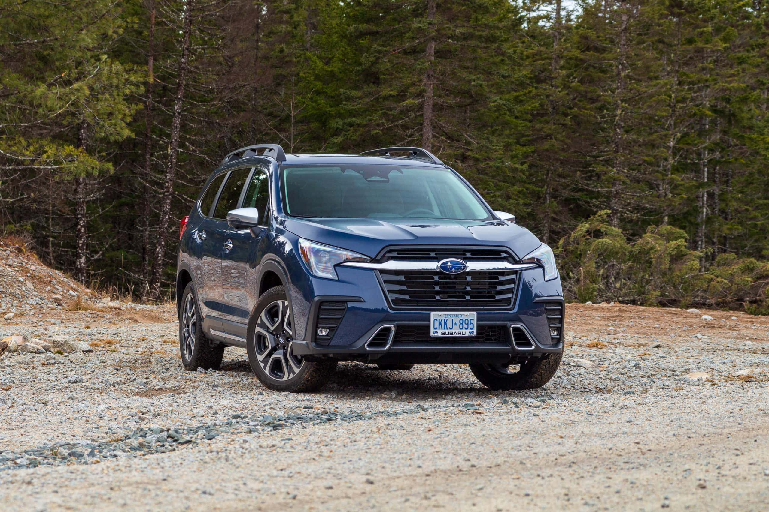 2020 Subaru Ascent, blue, gravel path, 2K Desktop Wallpaper