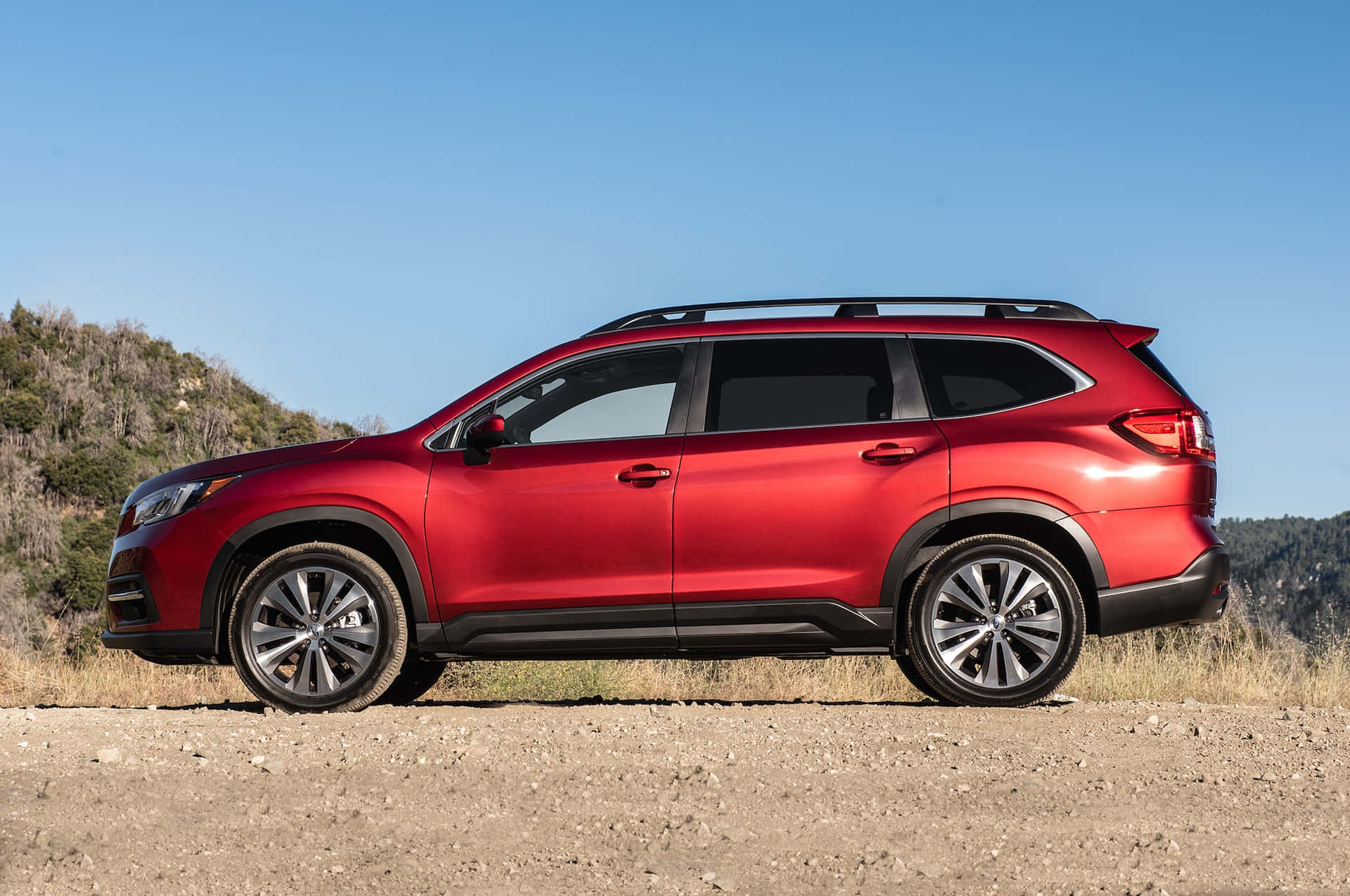 2021 Subaru Ascent, vibrant red, dirt road, Full HD Desktop Wallpaper