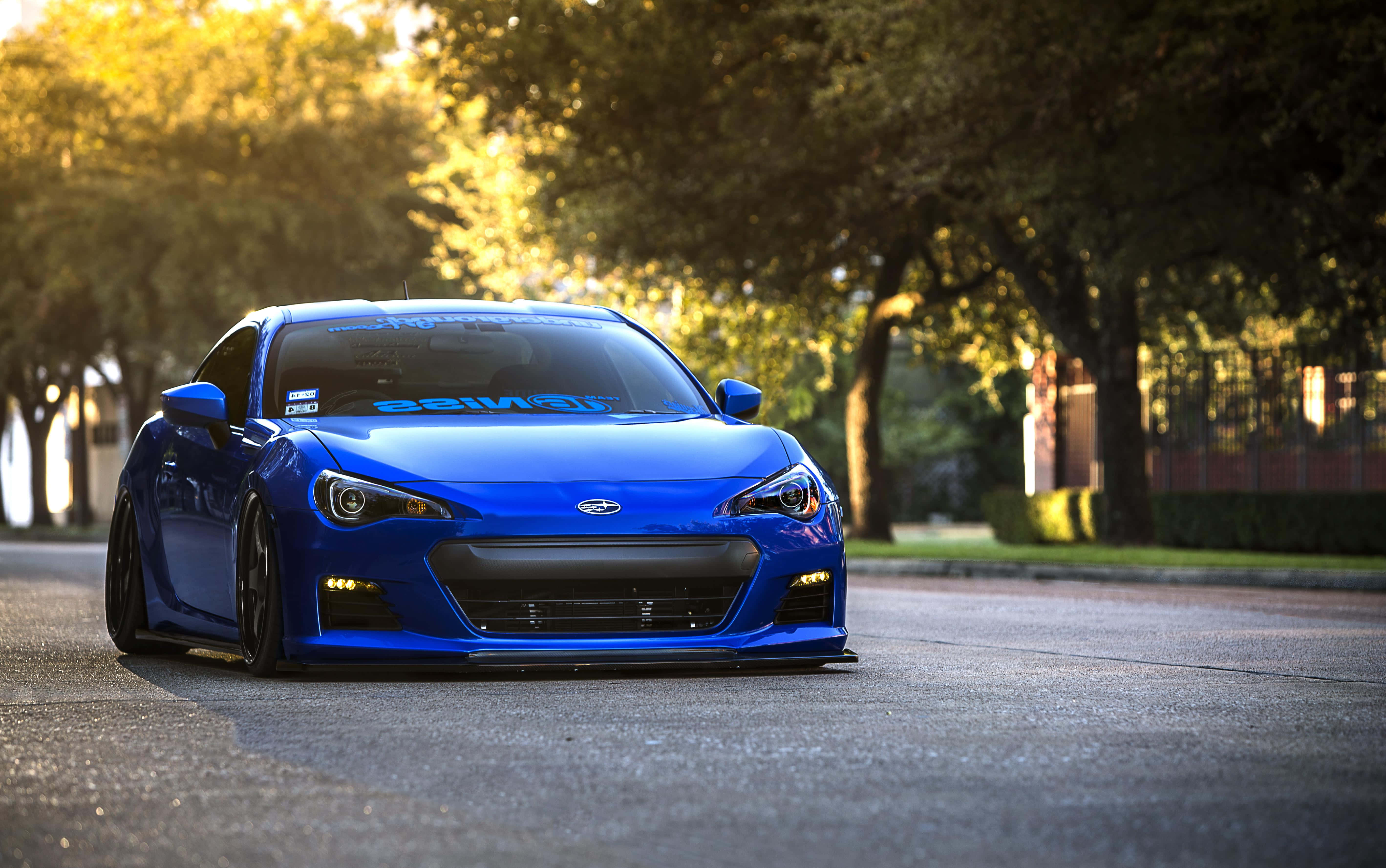 Subaru BRZ, vibrant blue, modified sports car, 5K Desktop Wallpaper